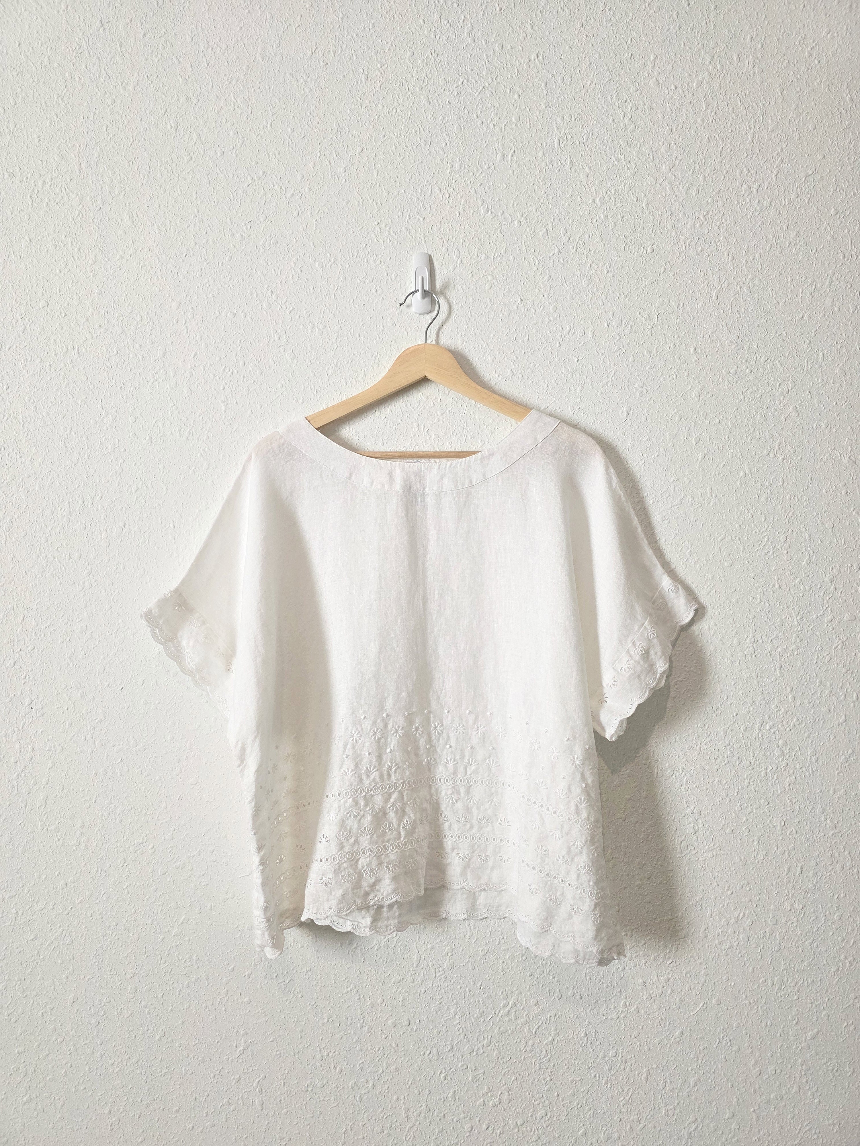 Floral Embroidered Linen Top (18P)