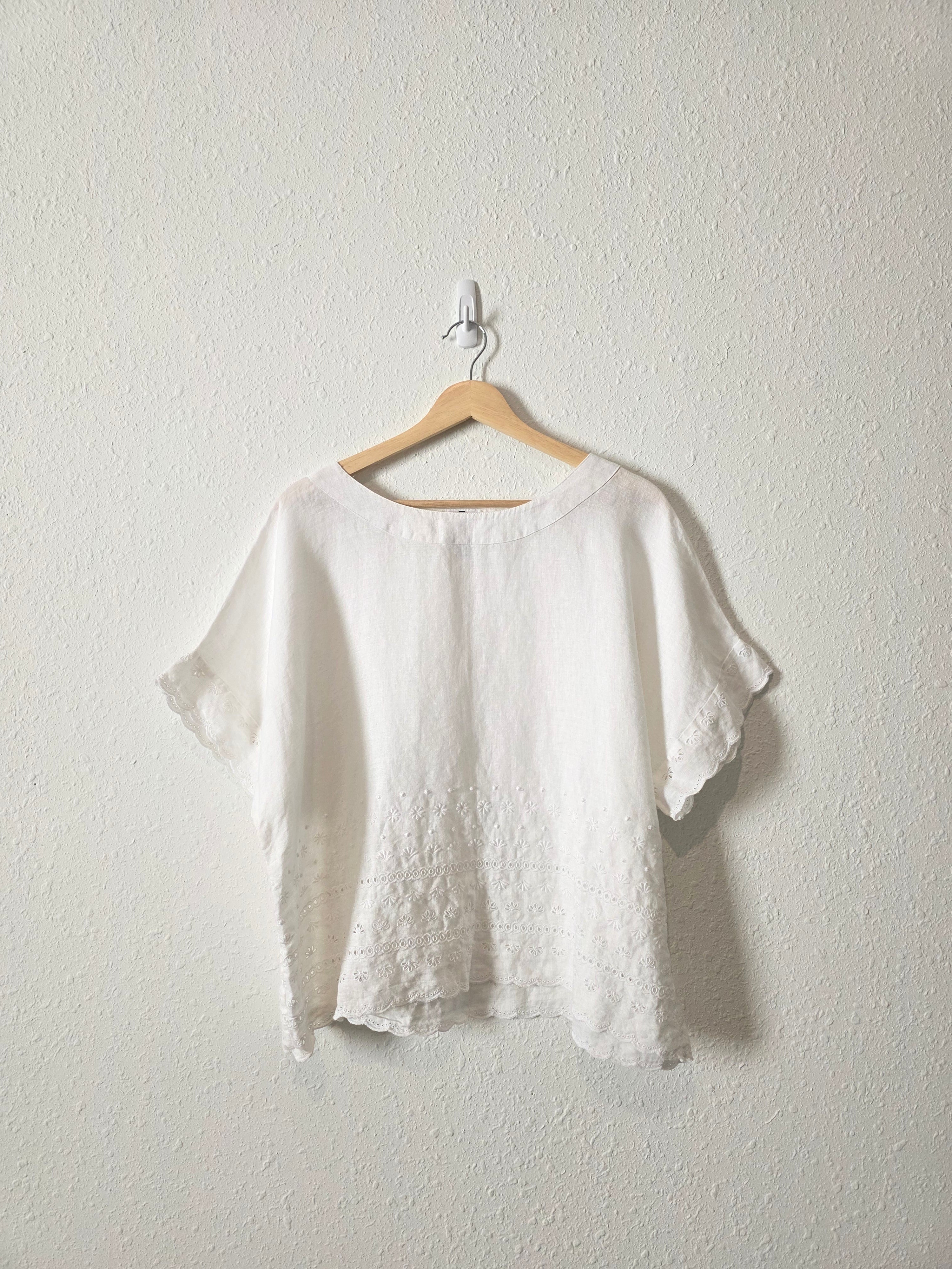 Floral Embroidered Linen Top (18P)