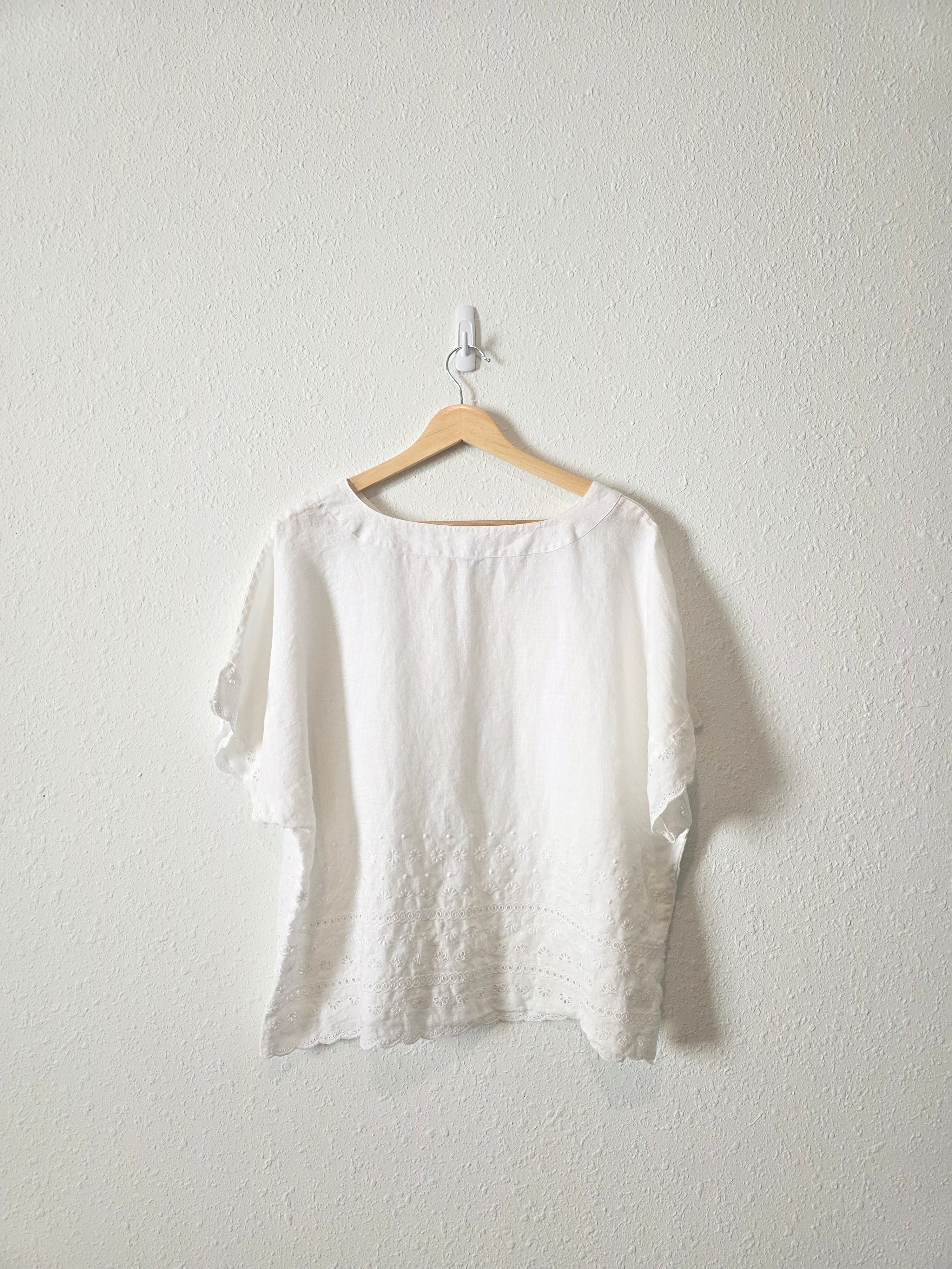 Floral Embroidered Linen Top (18P)