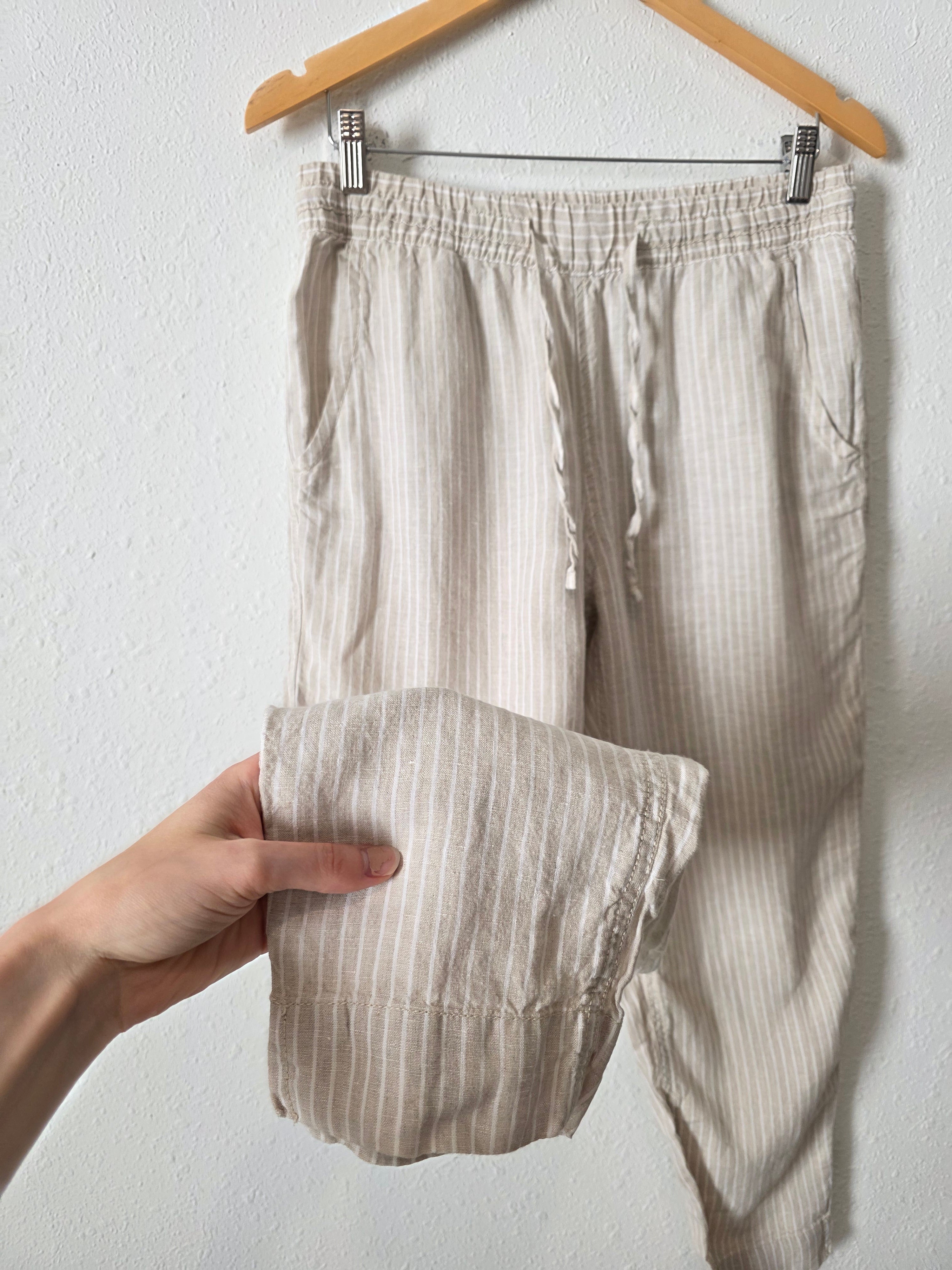 LL Bean Striped Linen Pants (8)