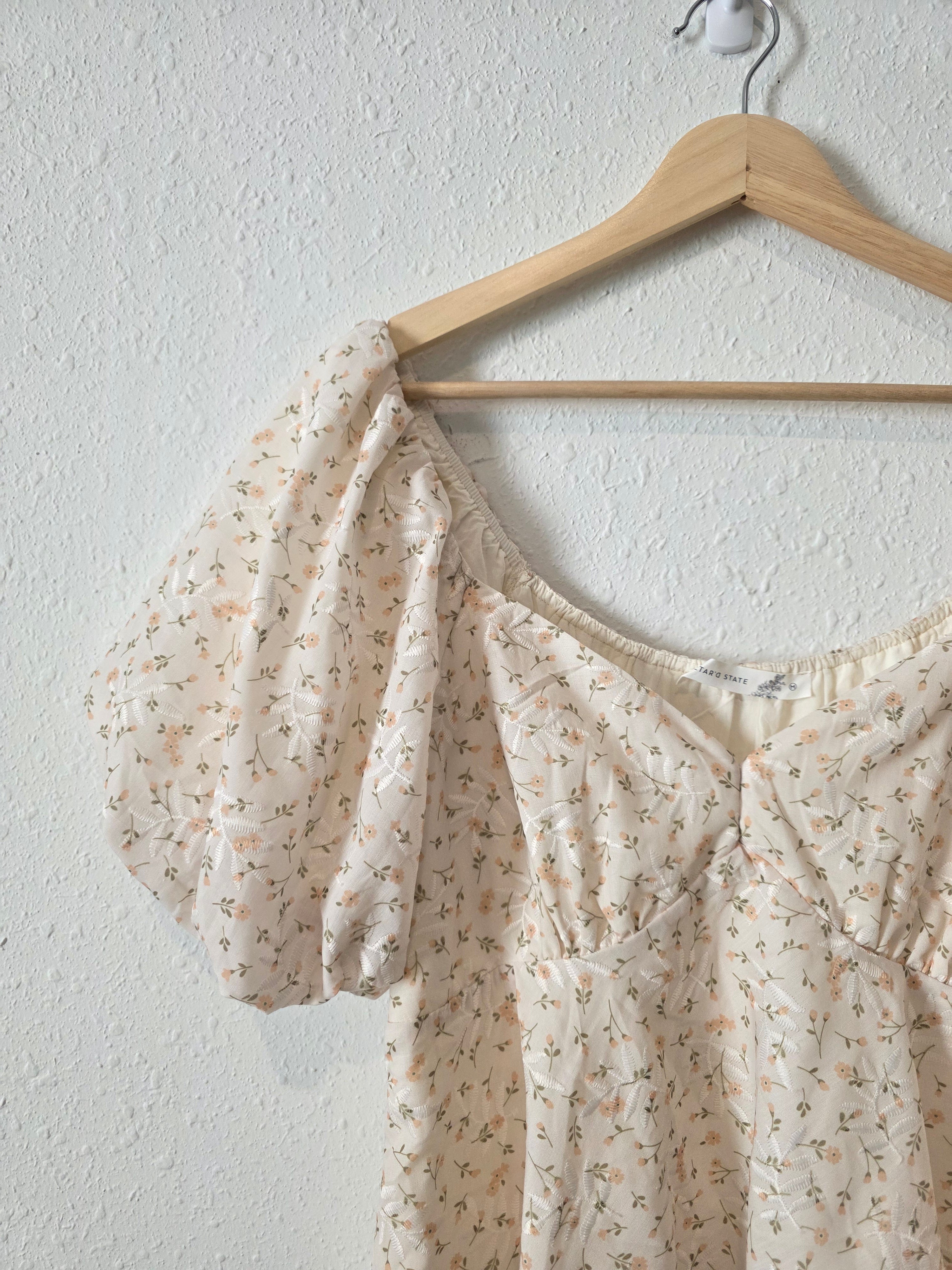 Altar'd State Floral Puff Sleeve Top (M)