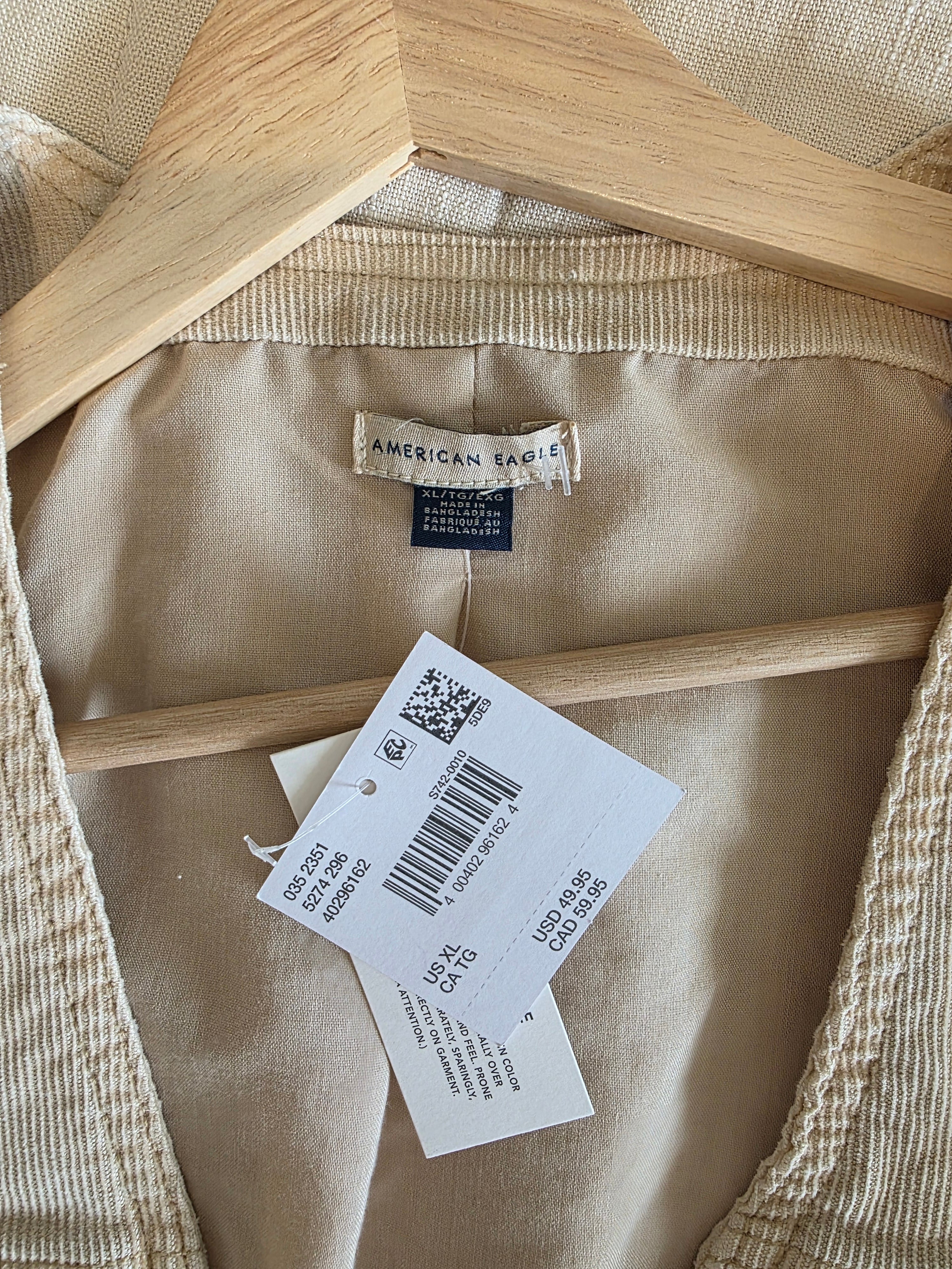 NEW Cropped Corduroy Vest (XL)