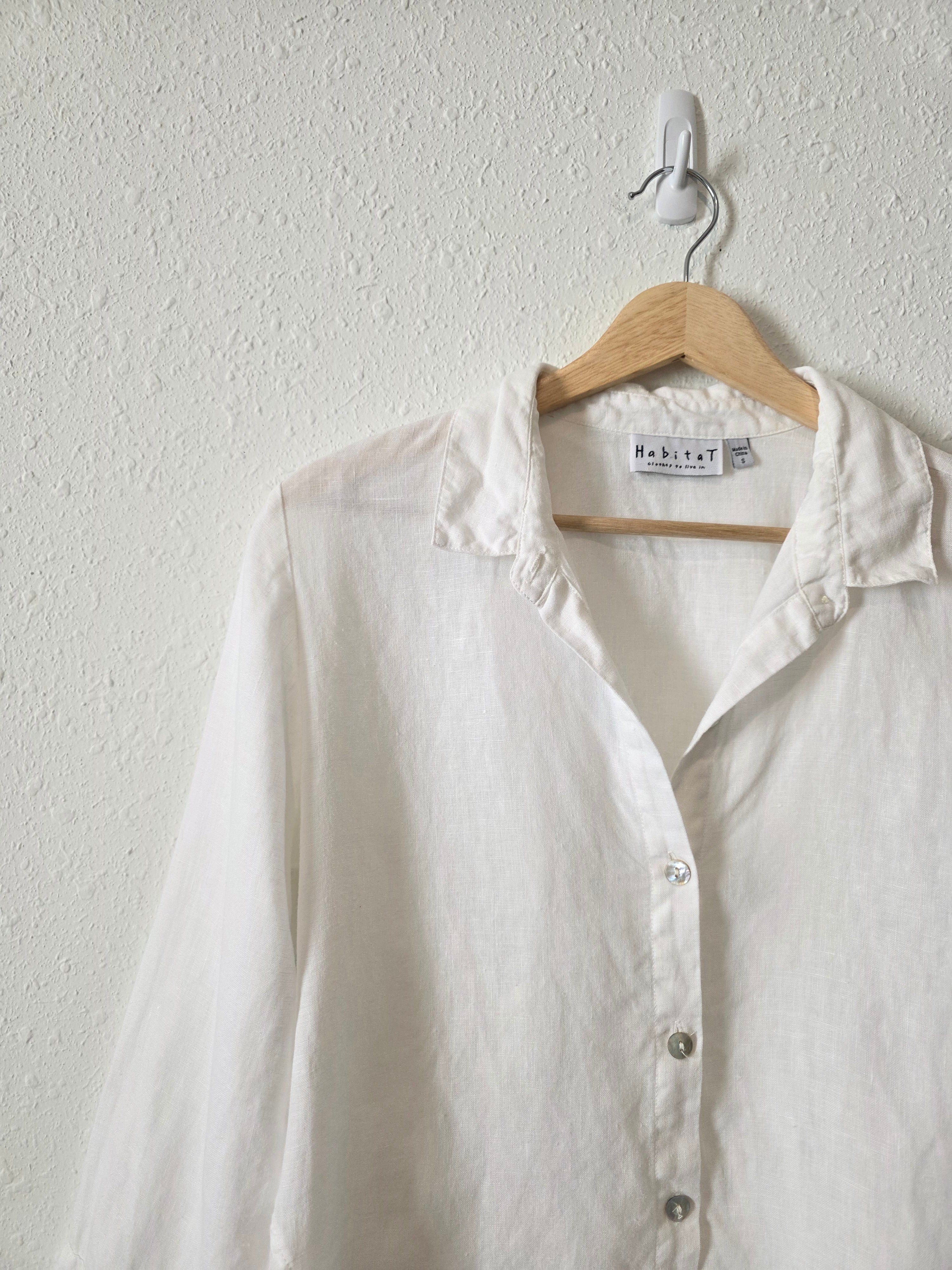 White Linen Button Up (S)