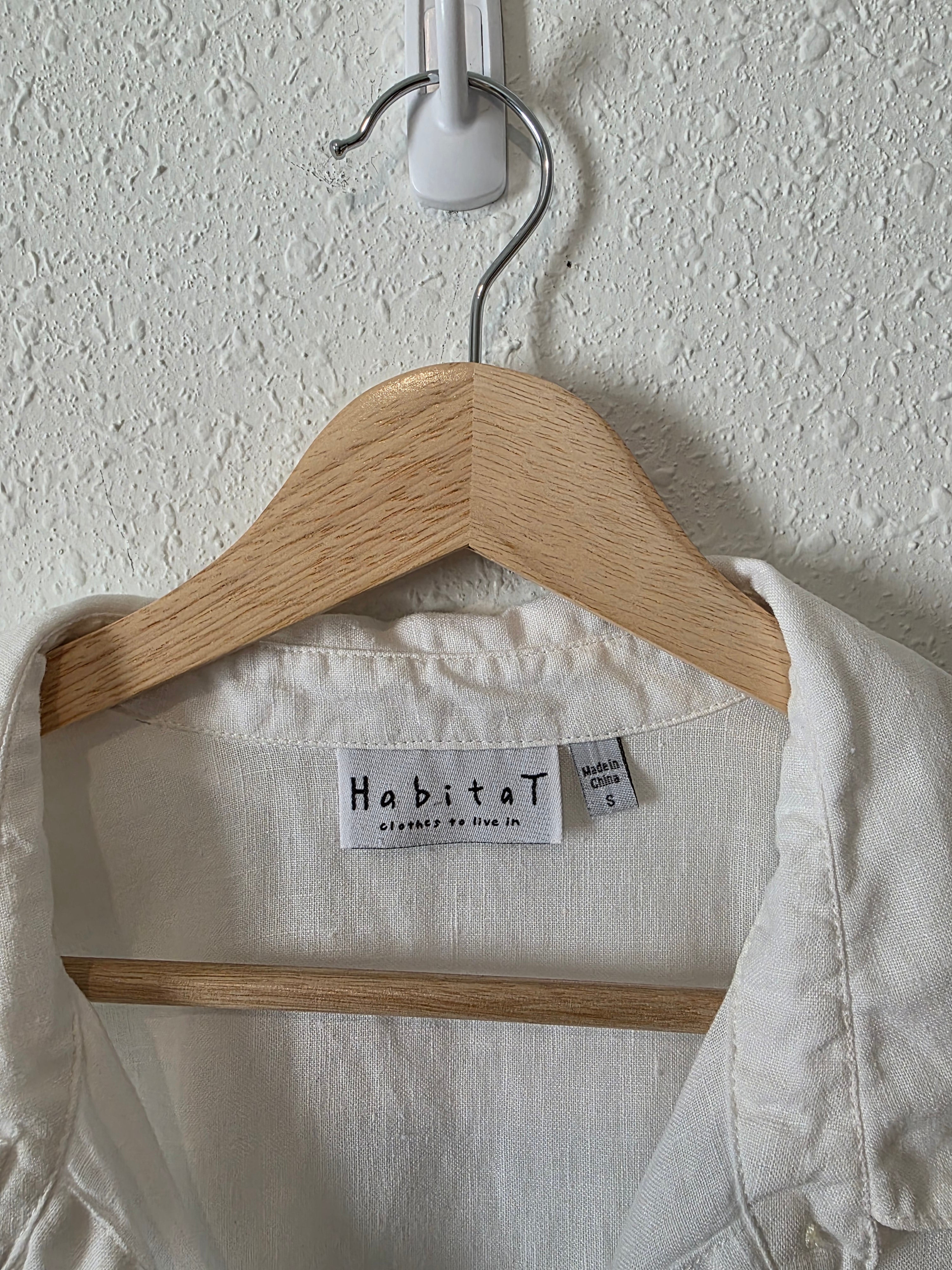 White Linen Button Up (S)