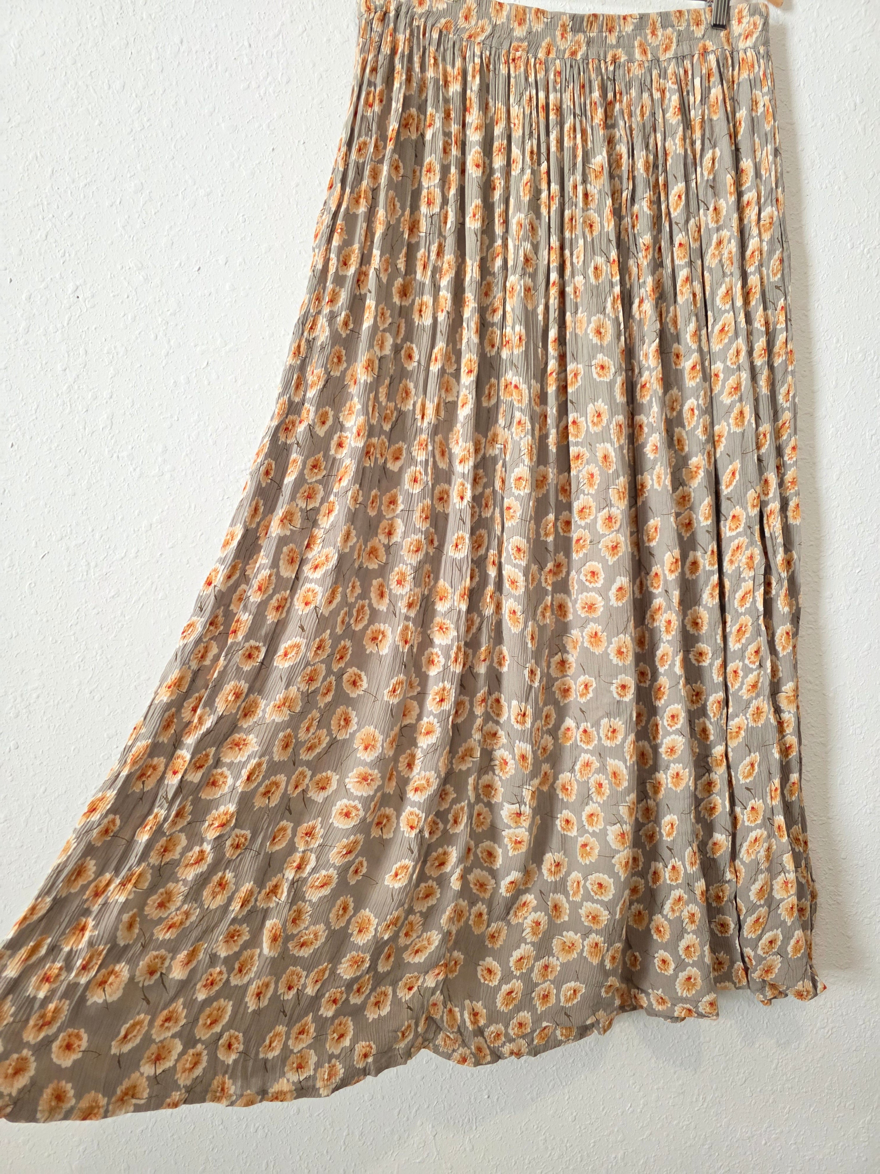 Vintage Floral Maxi Skirt (L)
