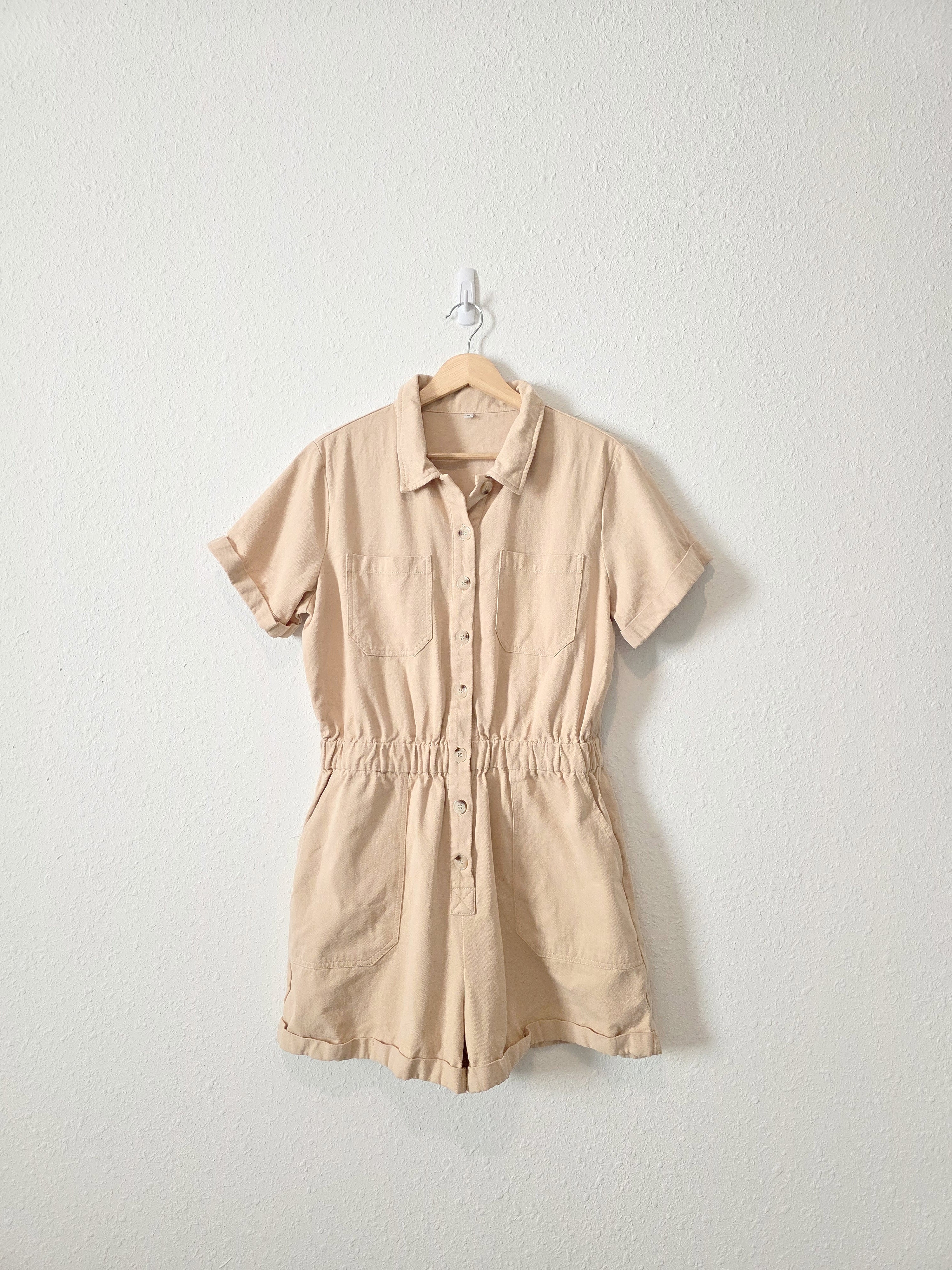 Neutral Cotton Romper (M)