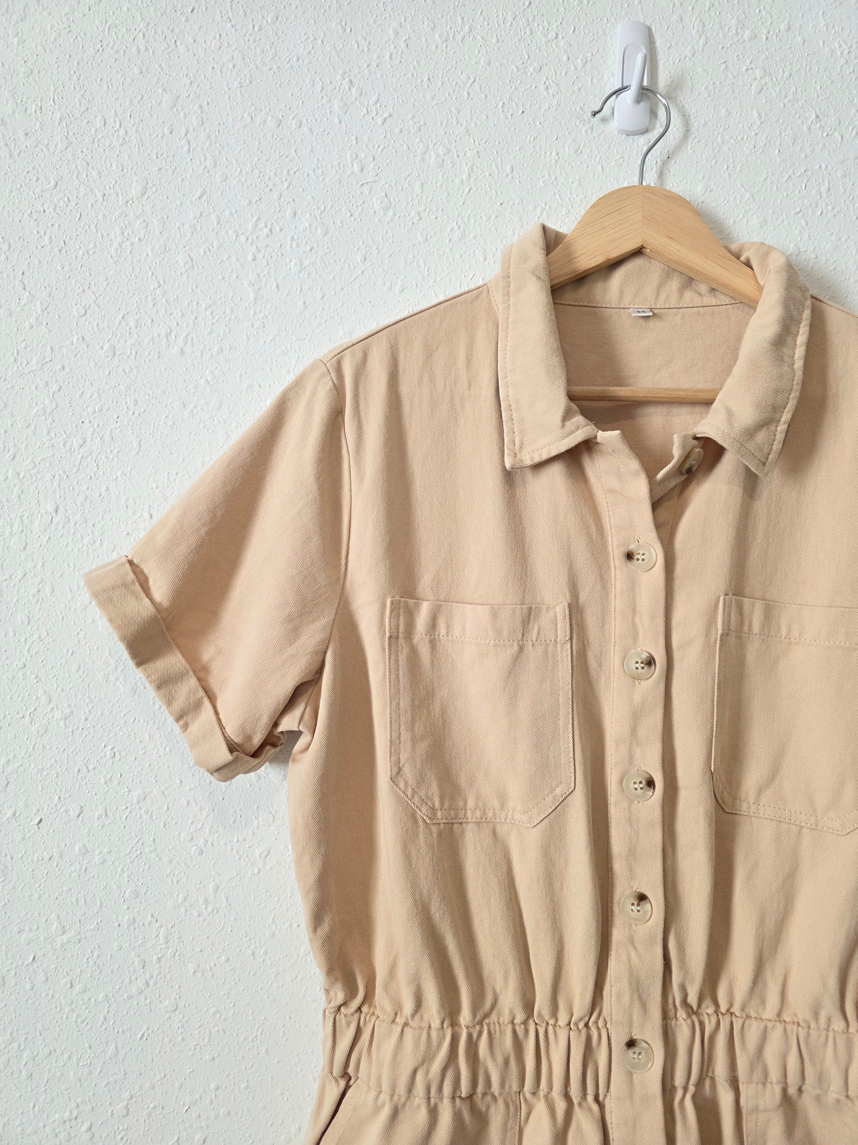 Neutral Cotton Romper (M)
