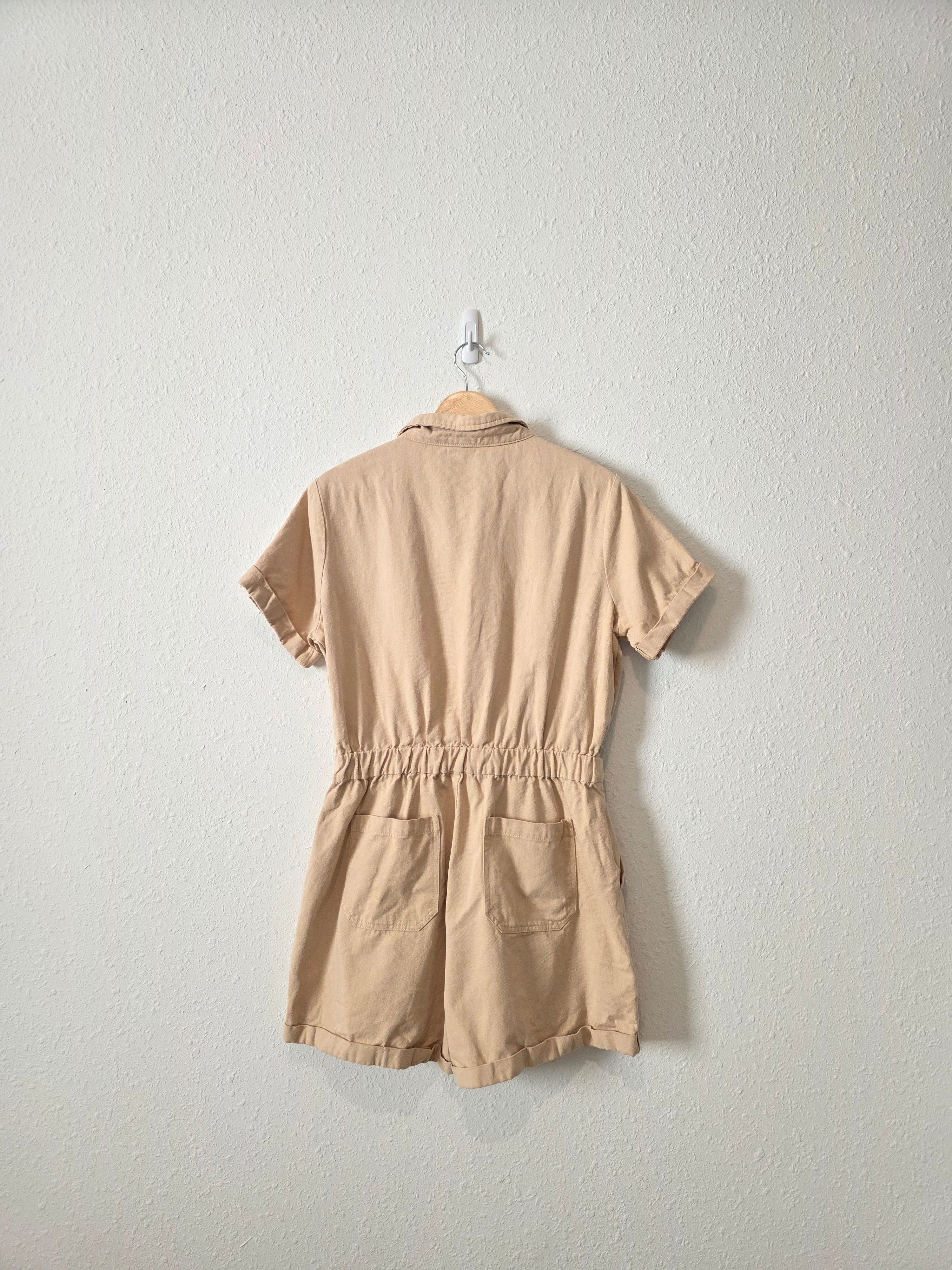 Neutral Cotton Romper (M)