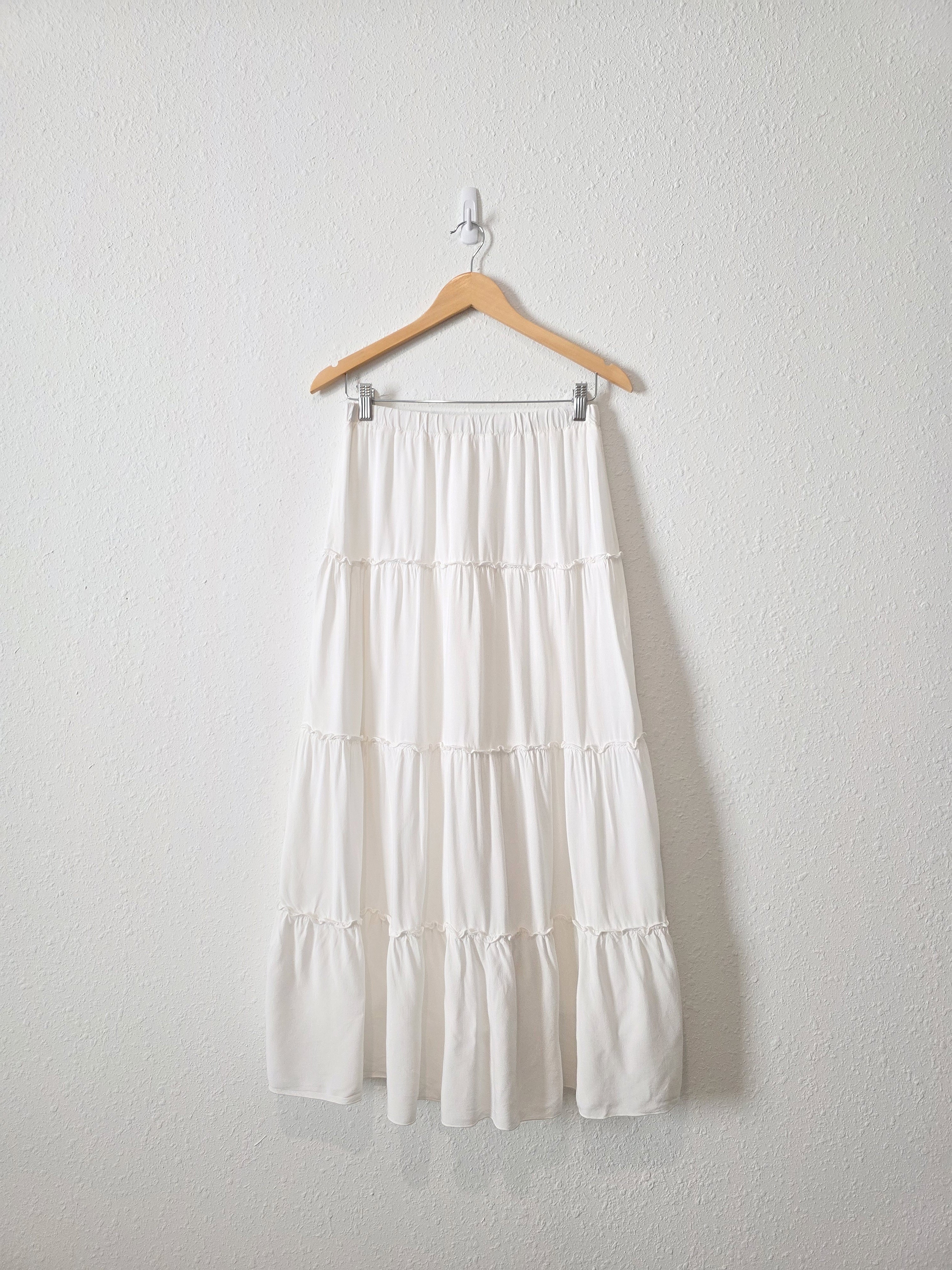 White Tiered Maxi Skirt (S/M)