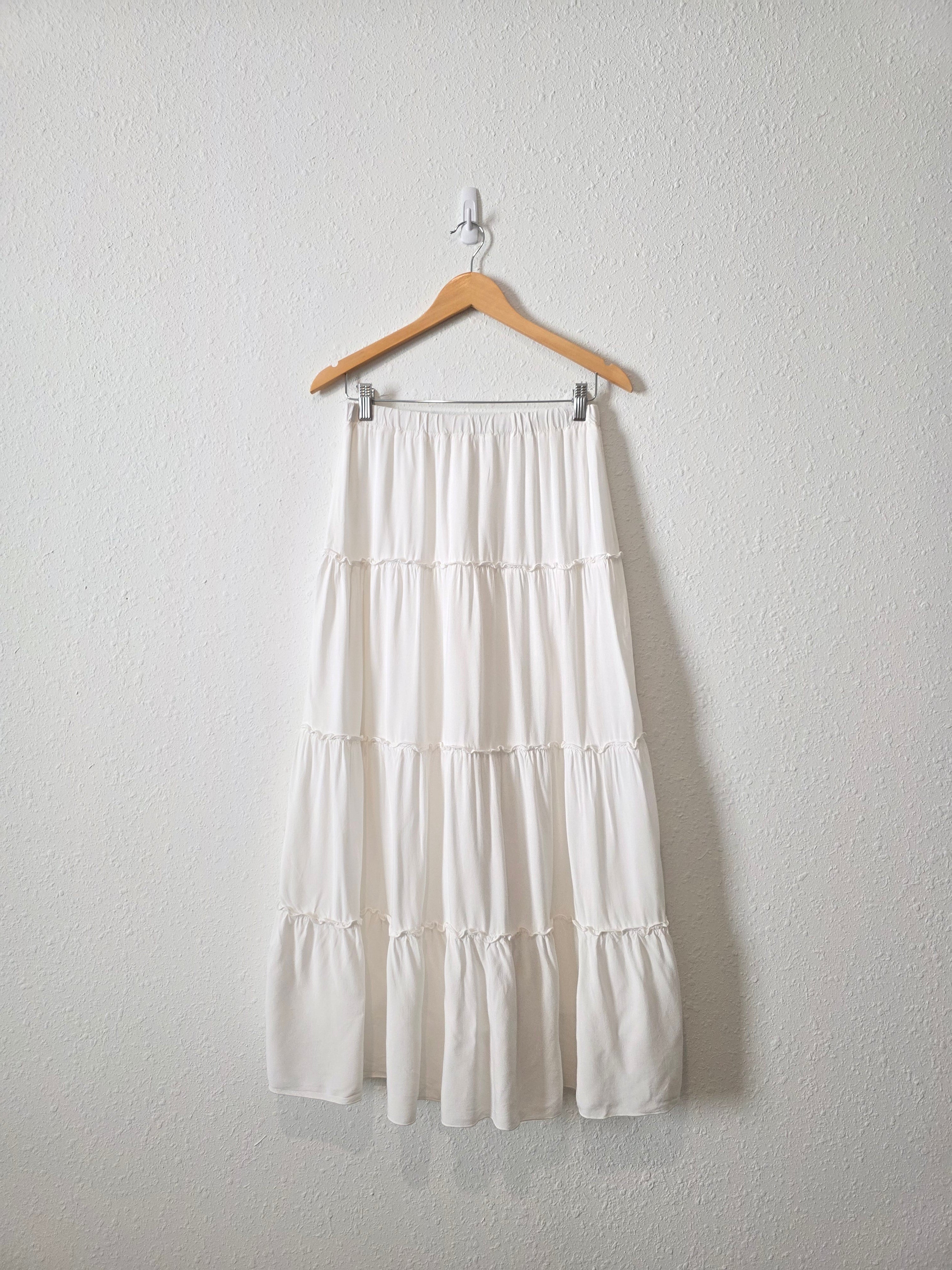 White Tiered Maxi Skirt (S/M)