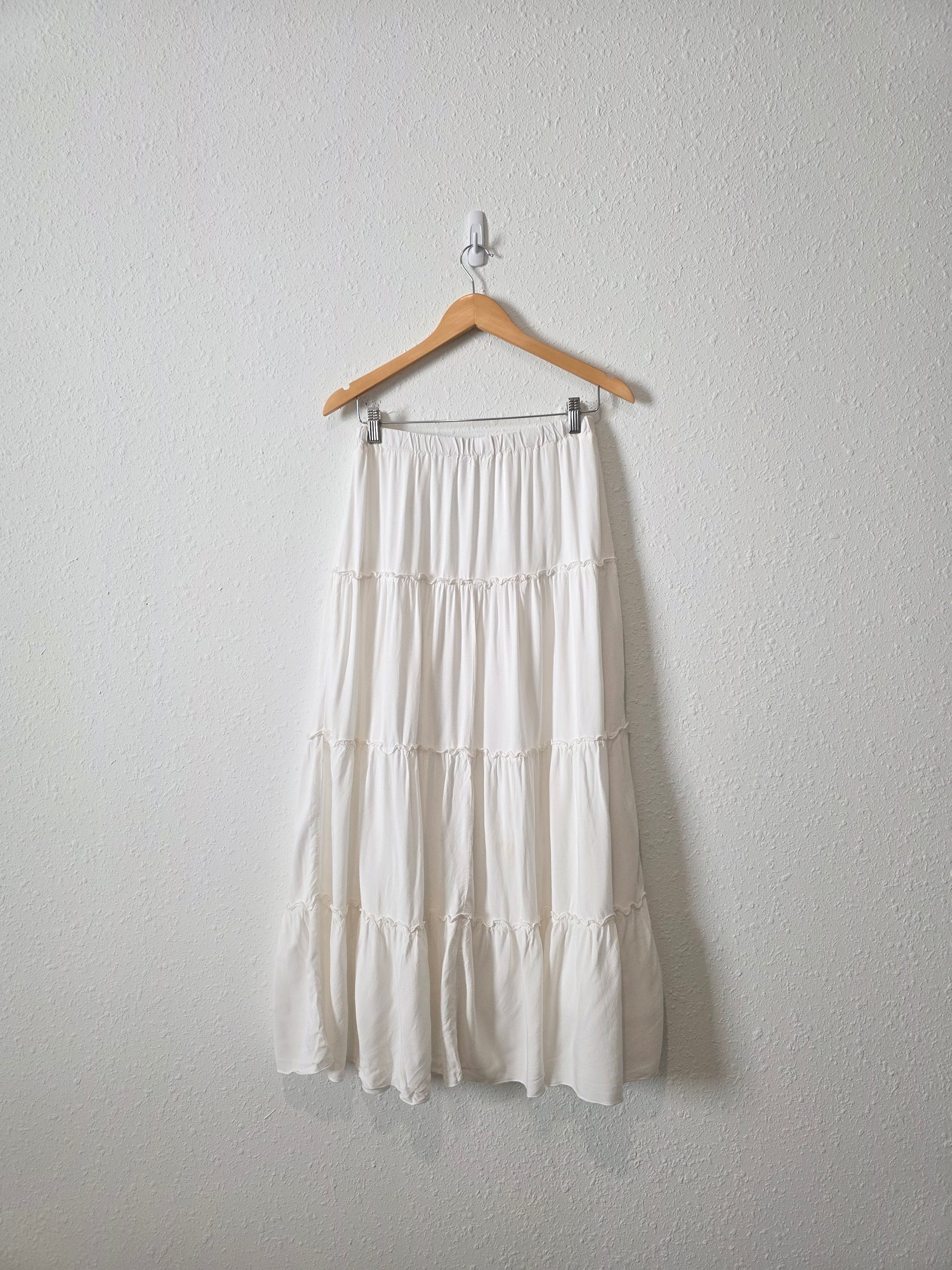 White Tiered Maxi Skirt (S/M)