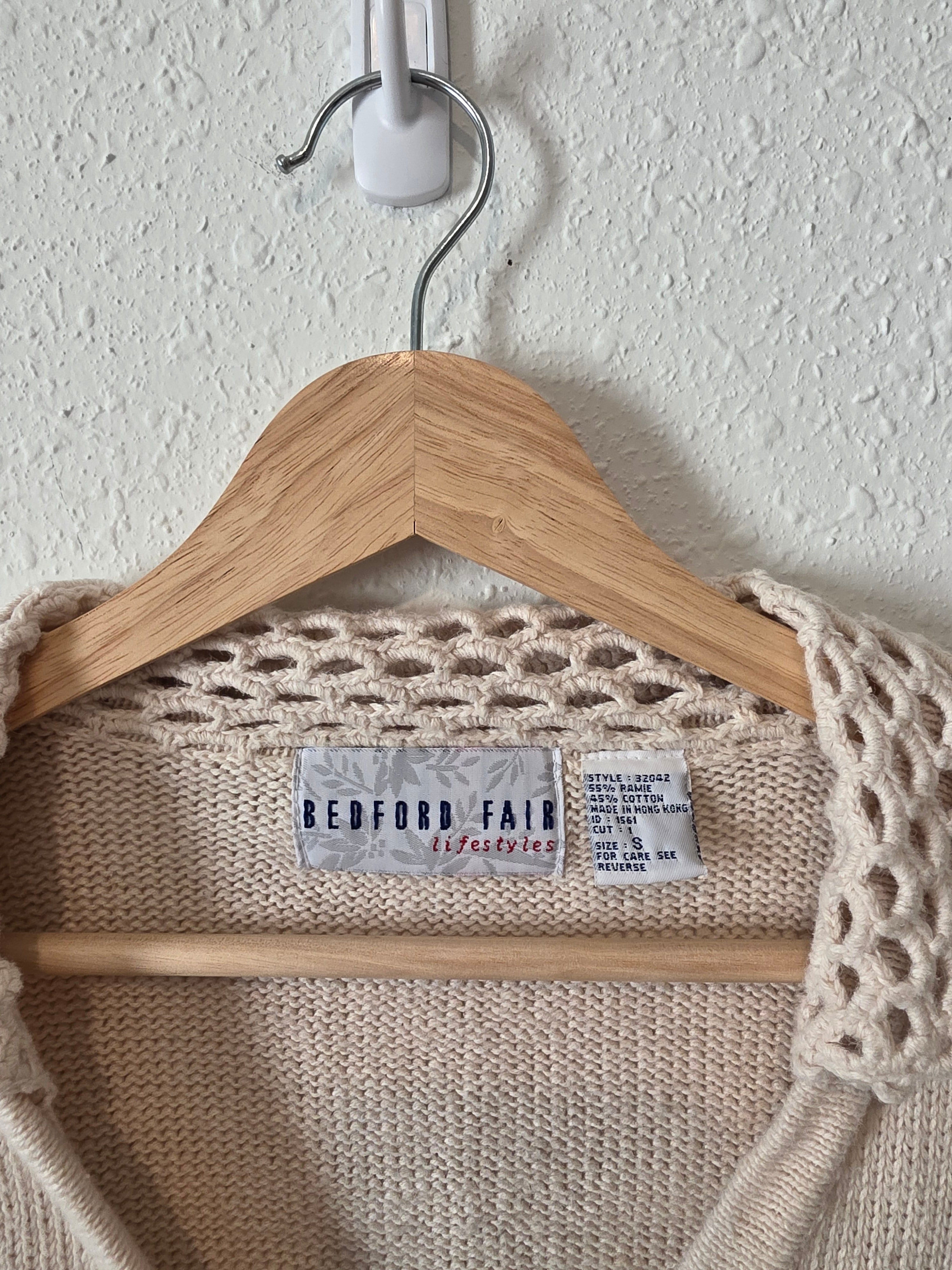 Vintage Crochet Collar Knit Top (S)