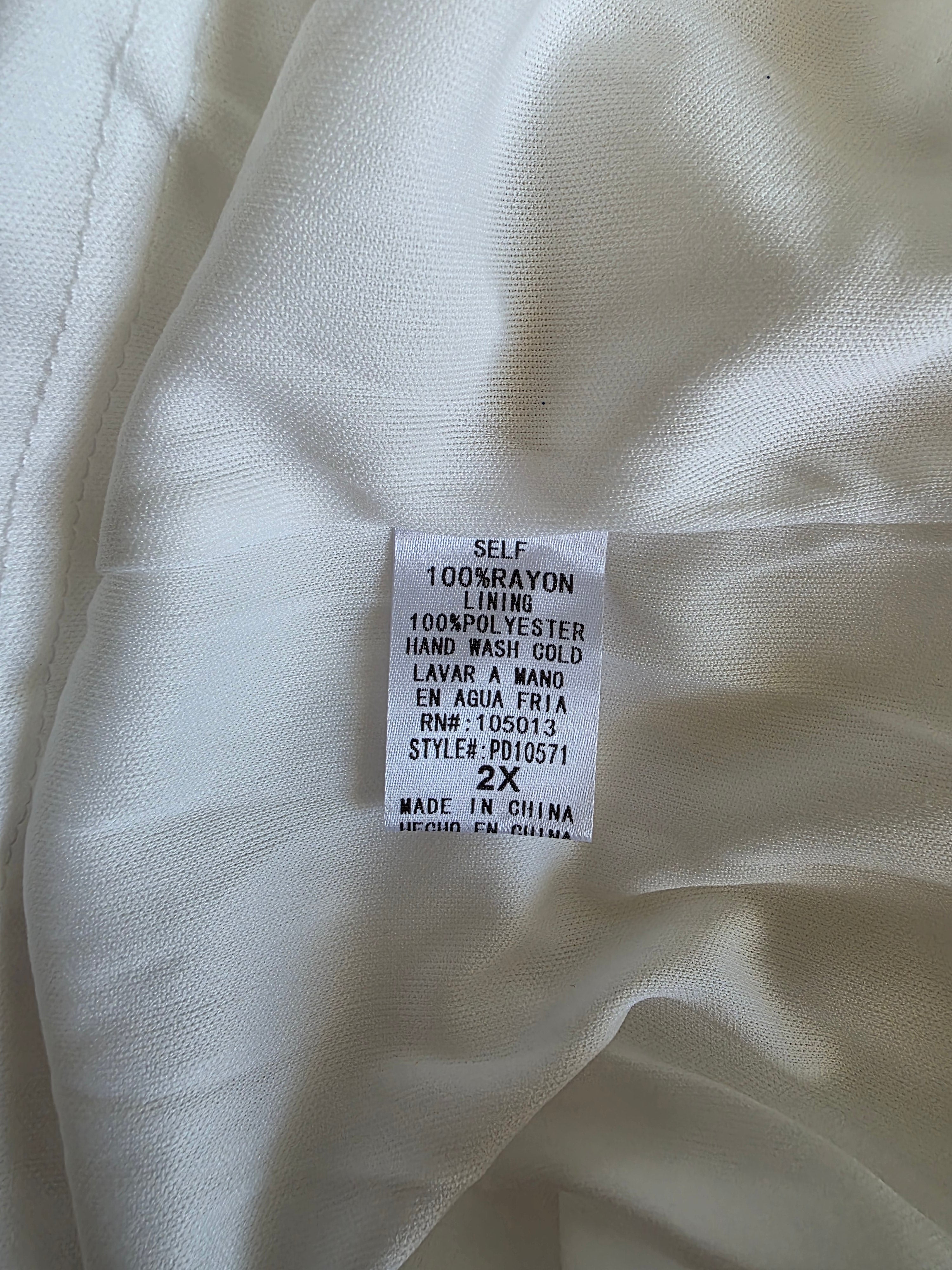 Ivory Tiered Maxi Dress (2X)