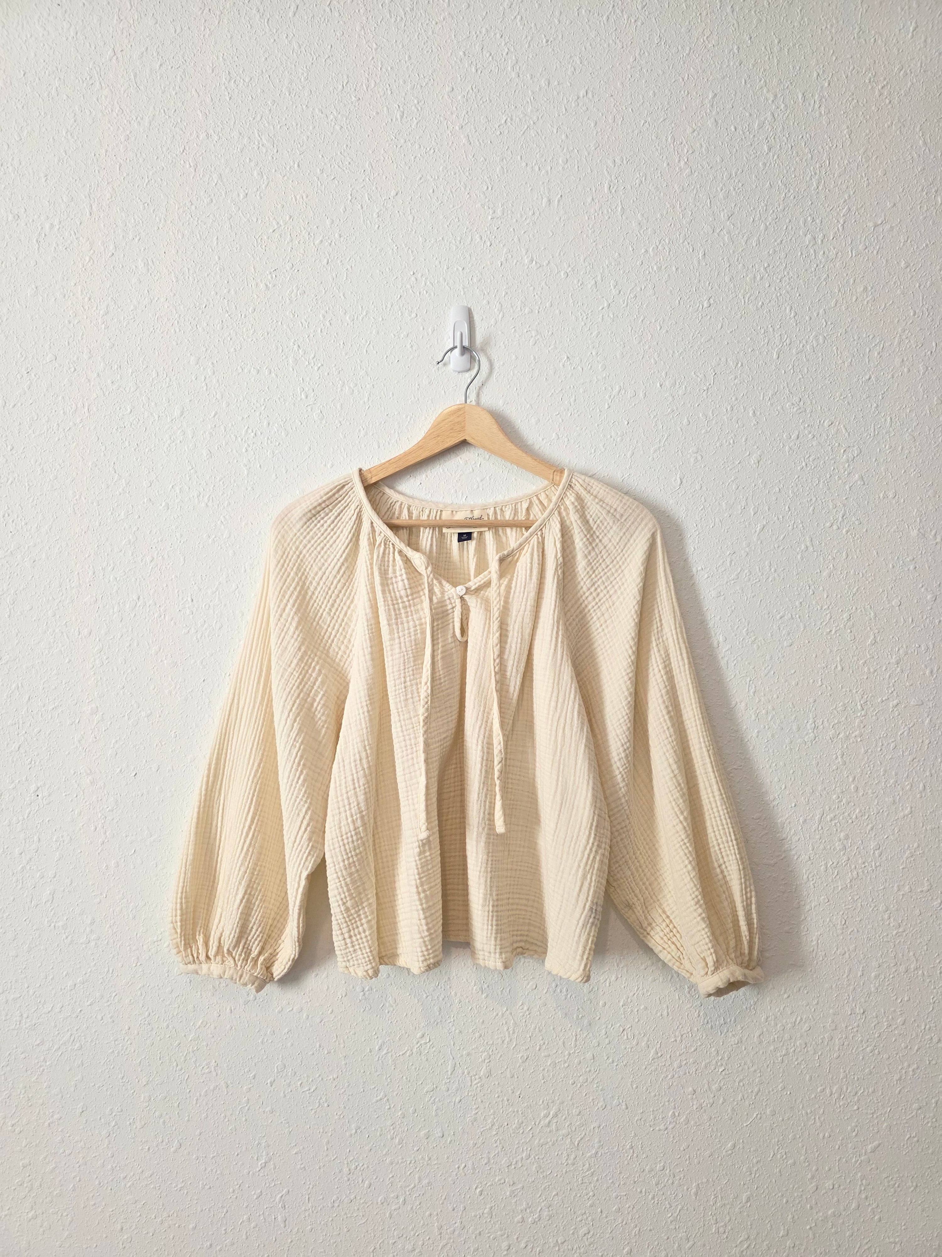 Cream Cotton Gauze Blouse (M)