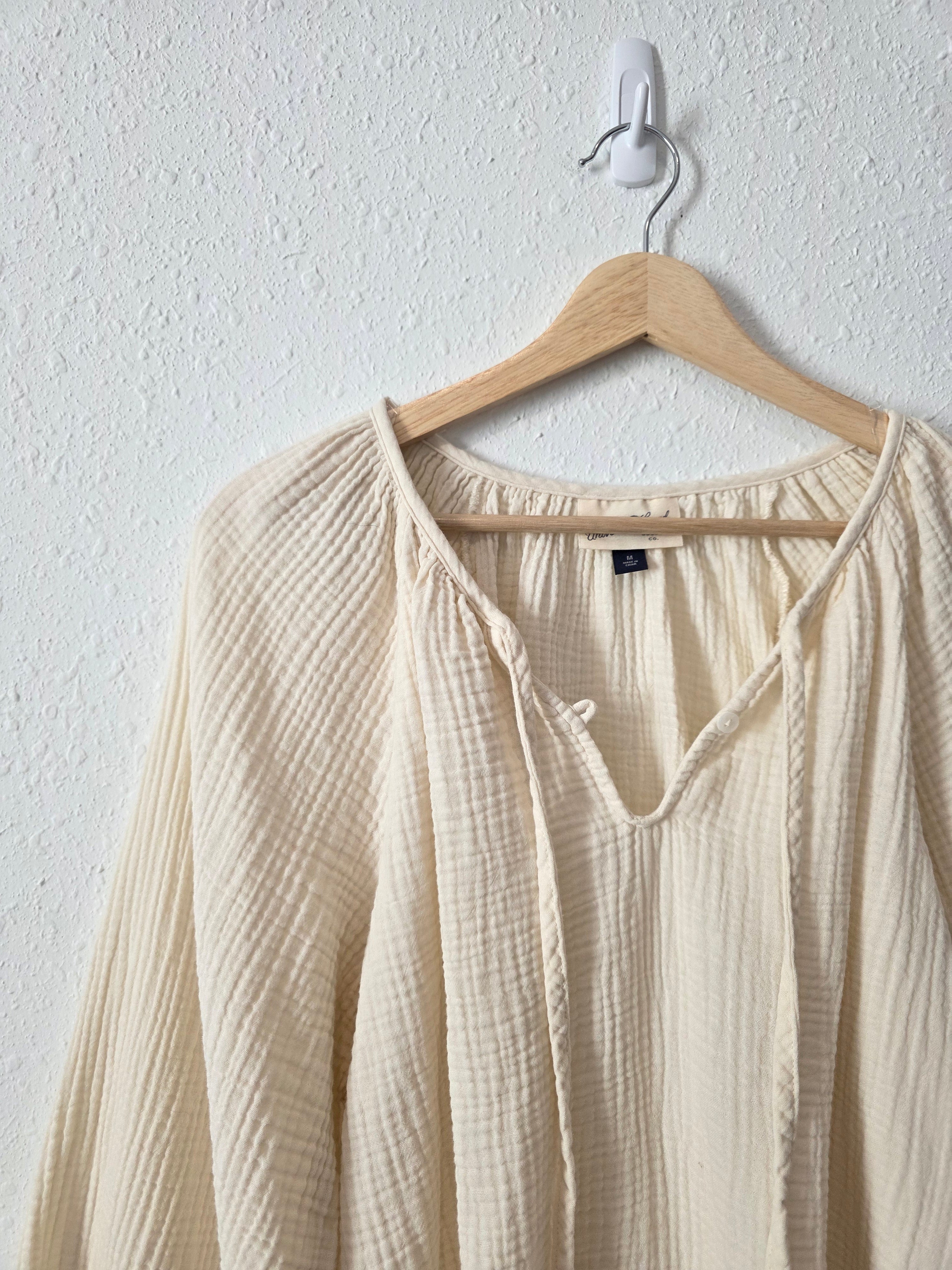 Cream Cotton Gauze Blouse (M)