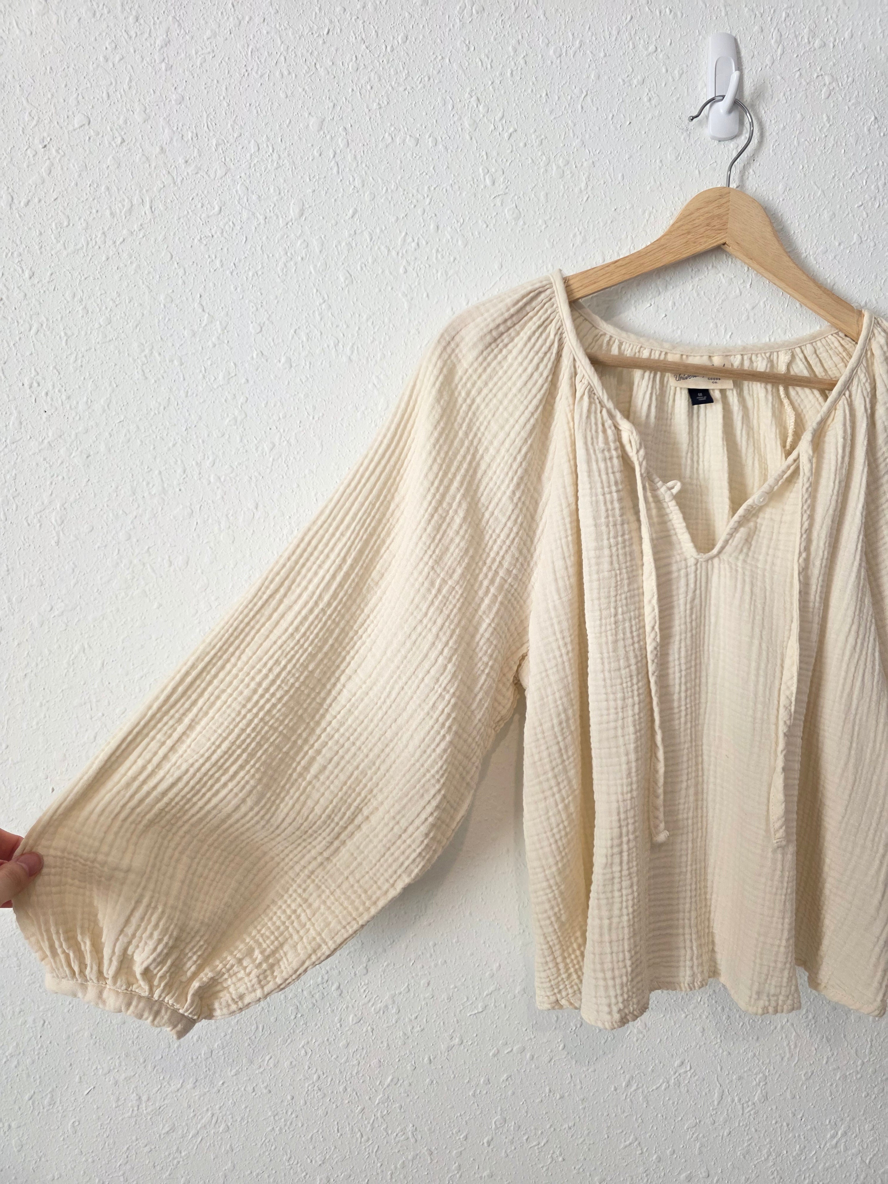Cream Cotton Gauze Blouse (M)