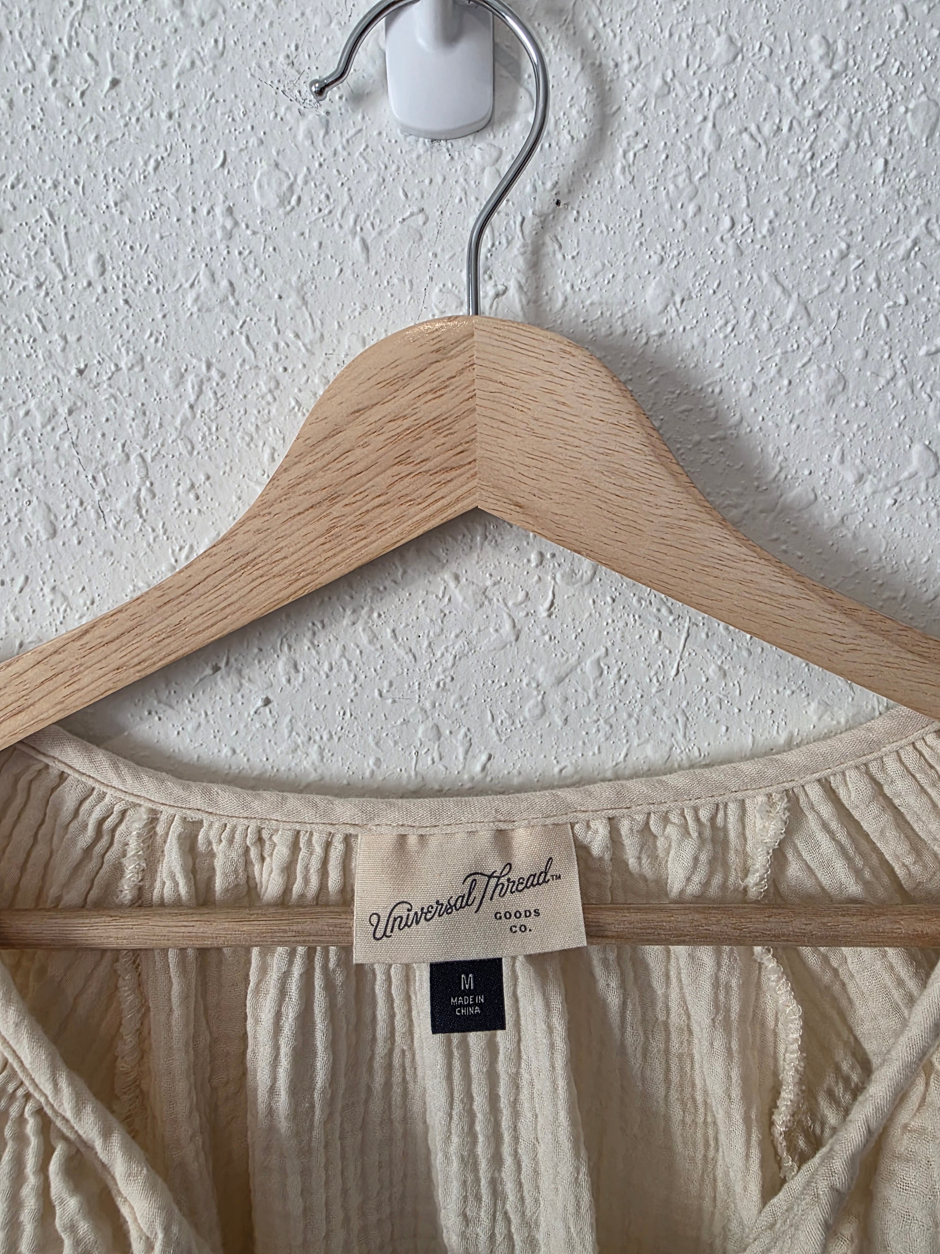 Cream Cotton Gauze Blouse (M)