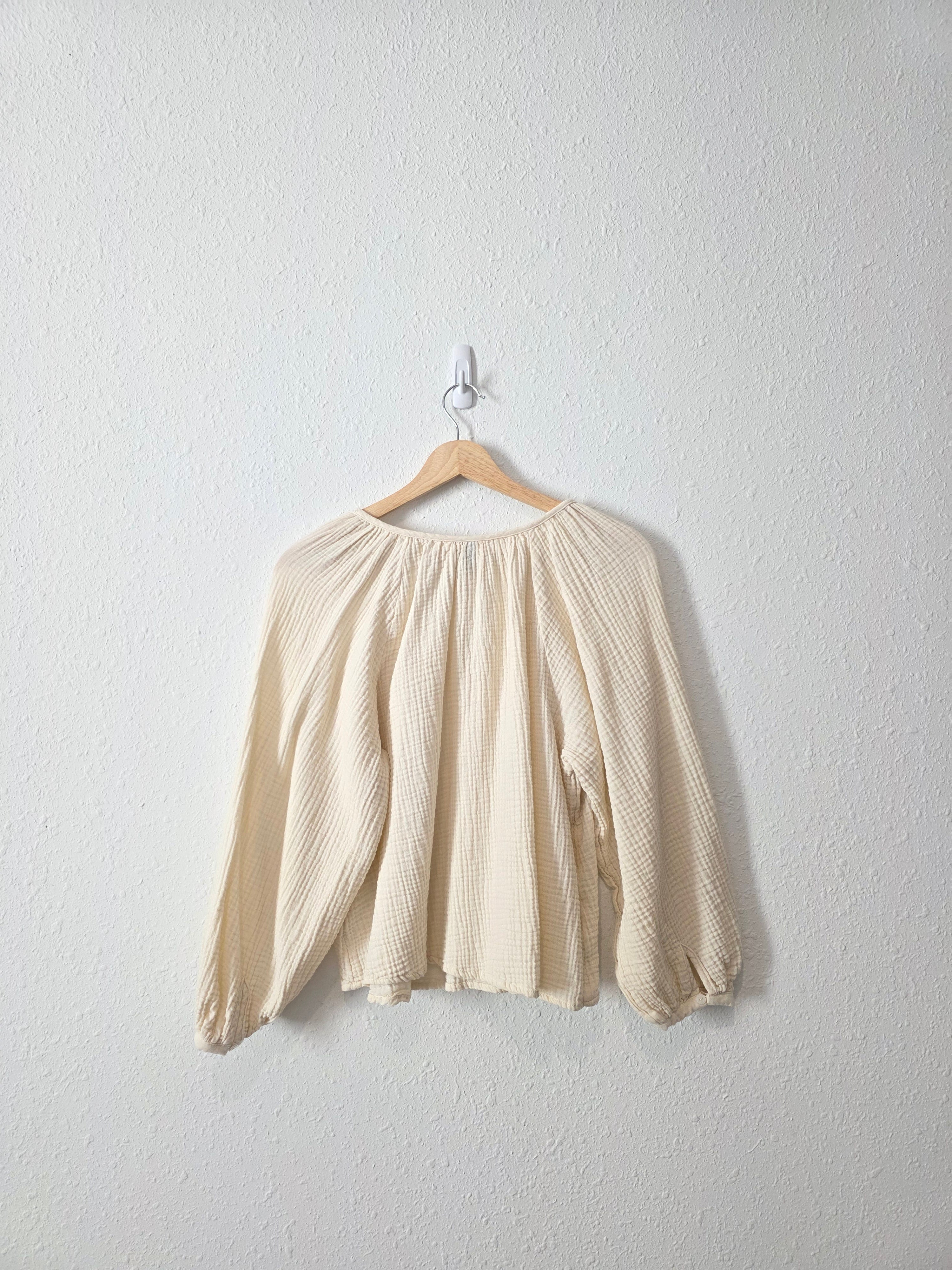 Cream Cotton Gauze Blouse (M)