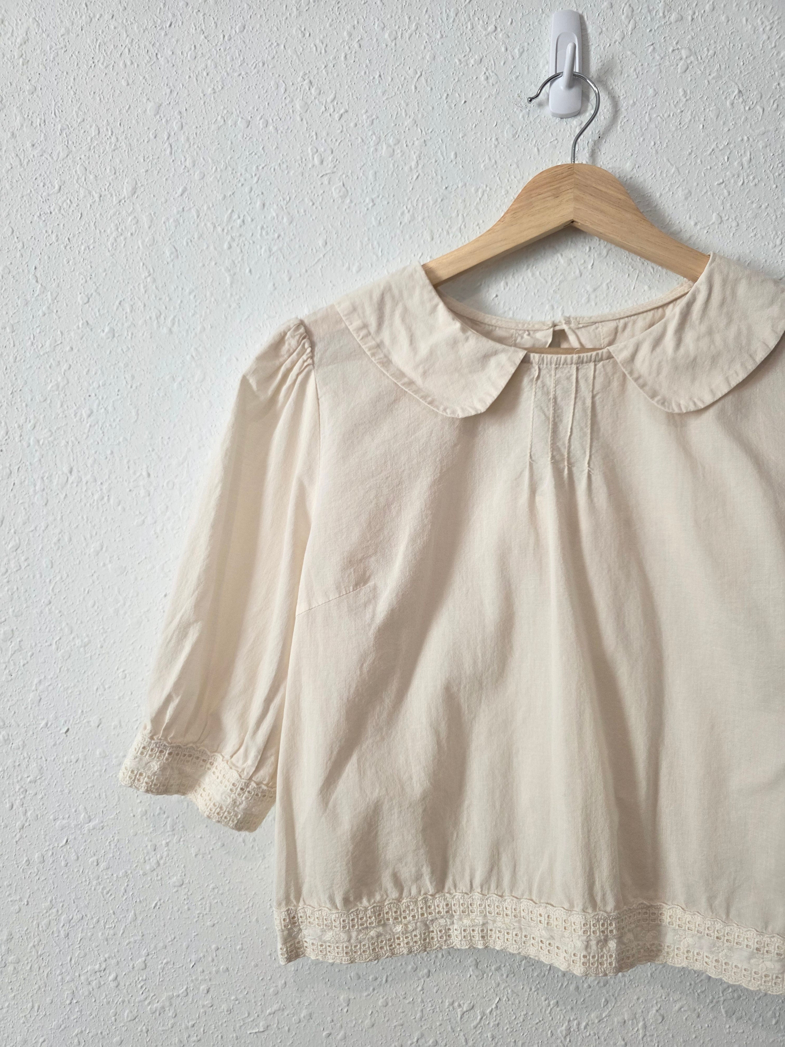 Cream Peter Pan Collar Top (M)