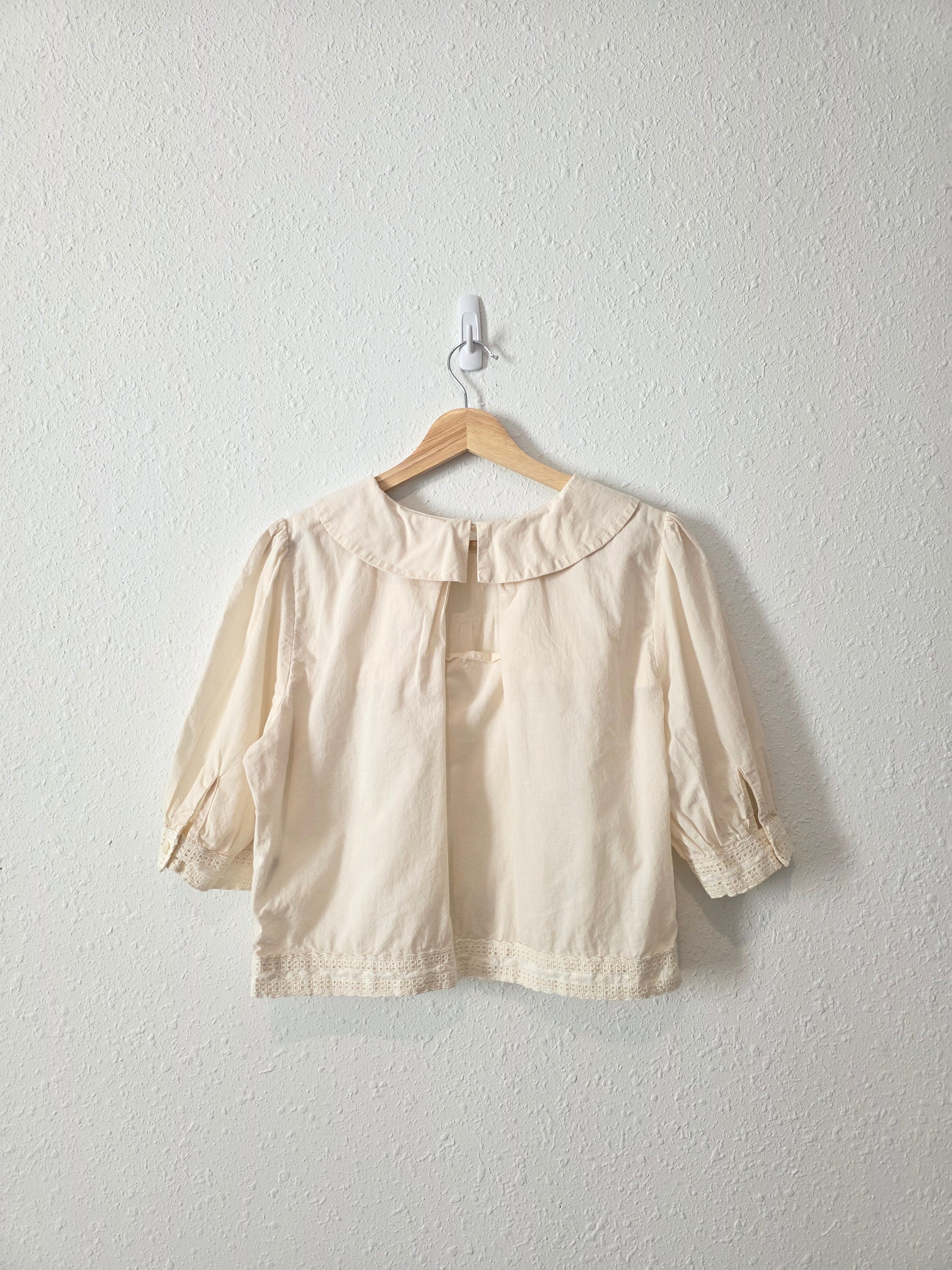 Cream Peter Pan Collar Top (M)