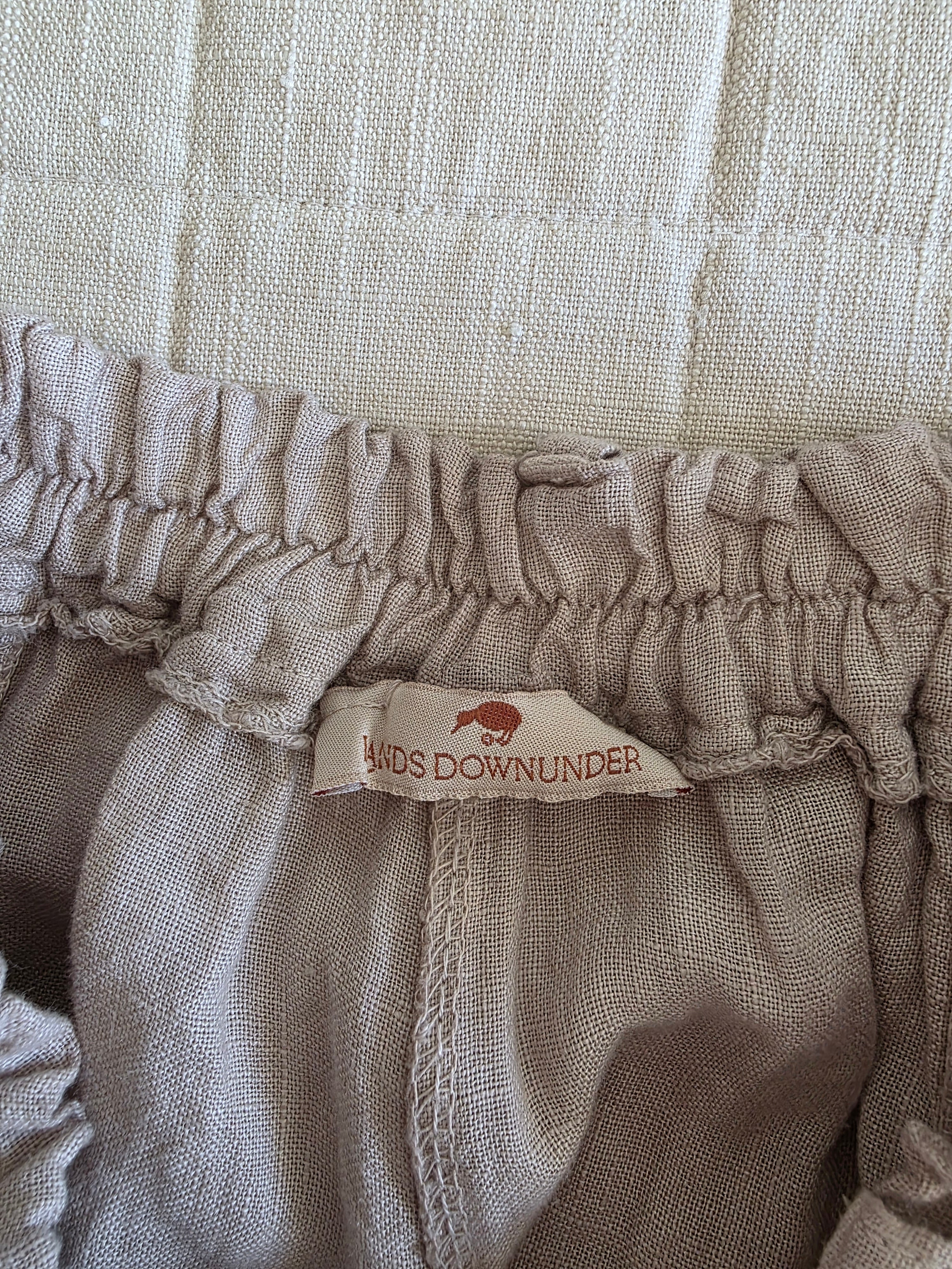 Neutral Relaxed Linen Pants (S)
