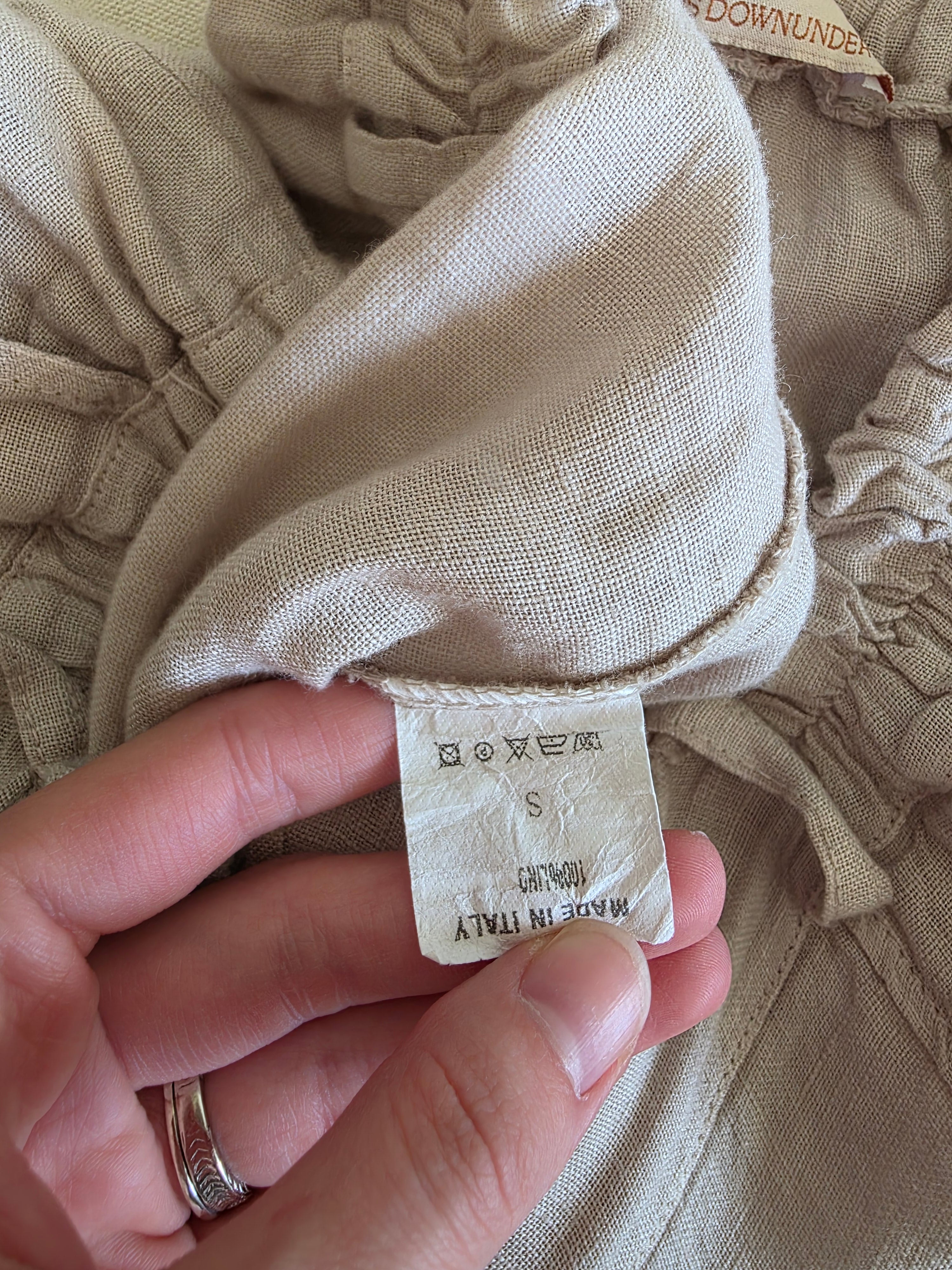 Neutral Relaxed Linen Pants (S)