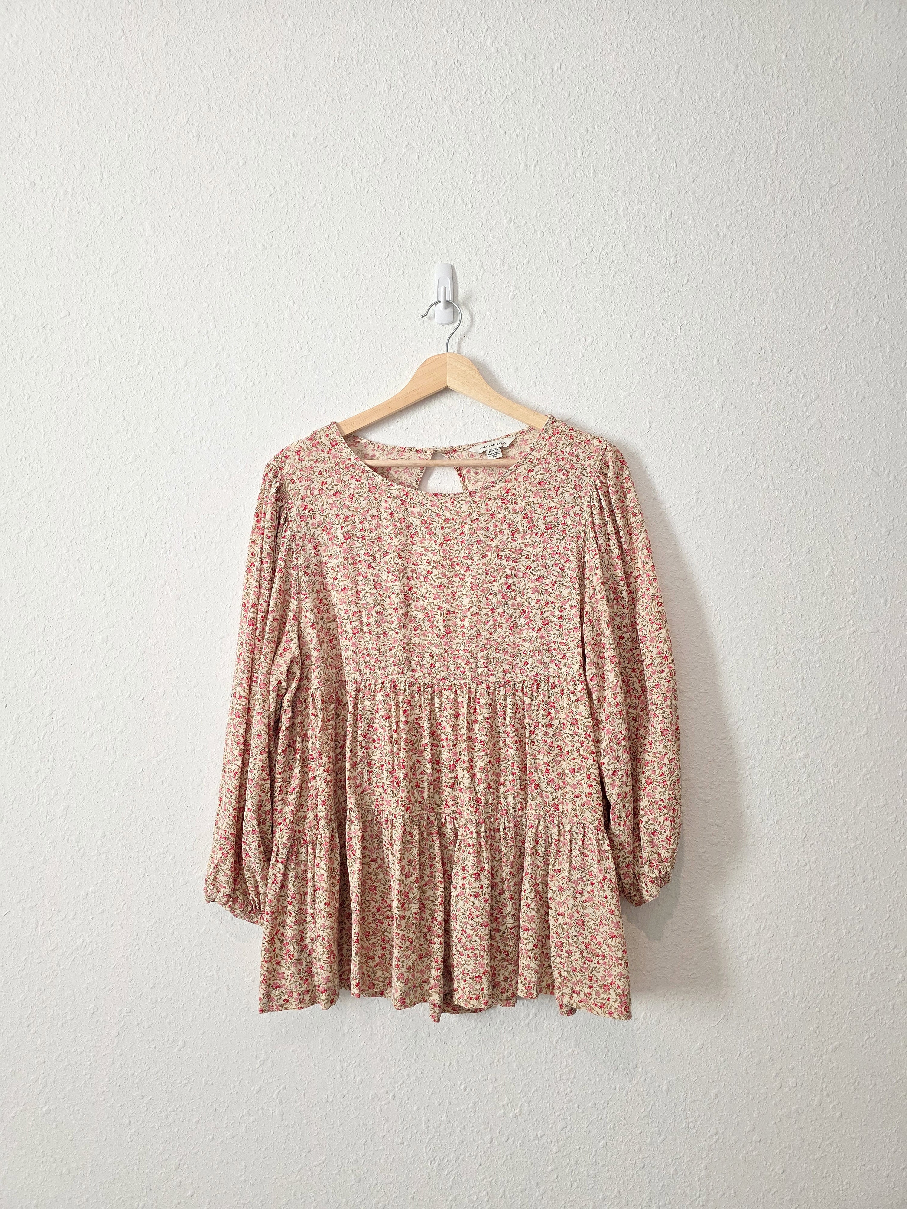Colorful Floral Babydoll Top (M)