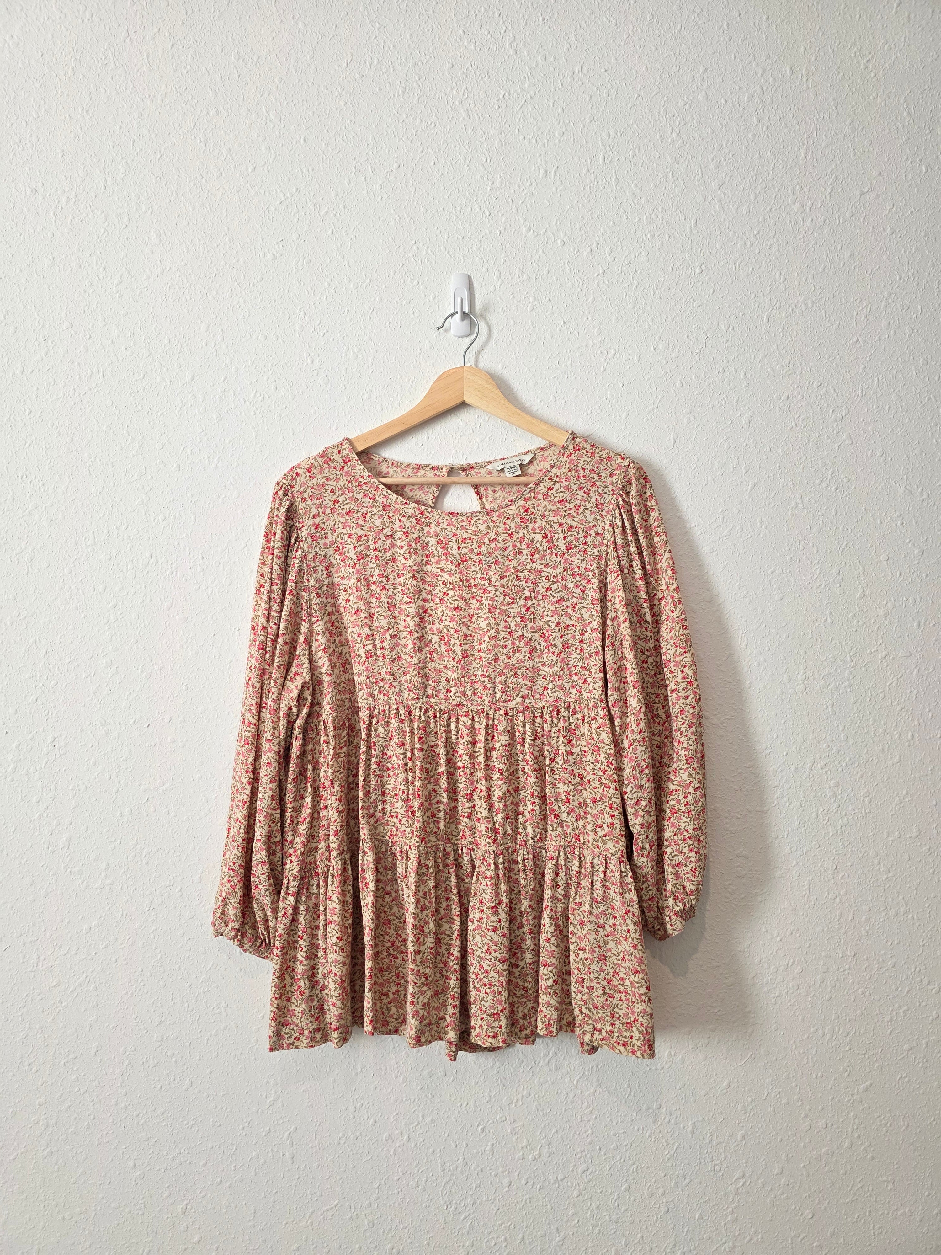 Colorful Floral Babydoll Top (M)