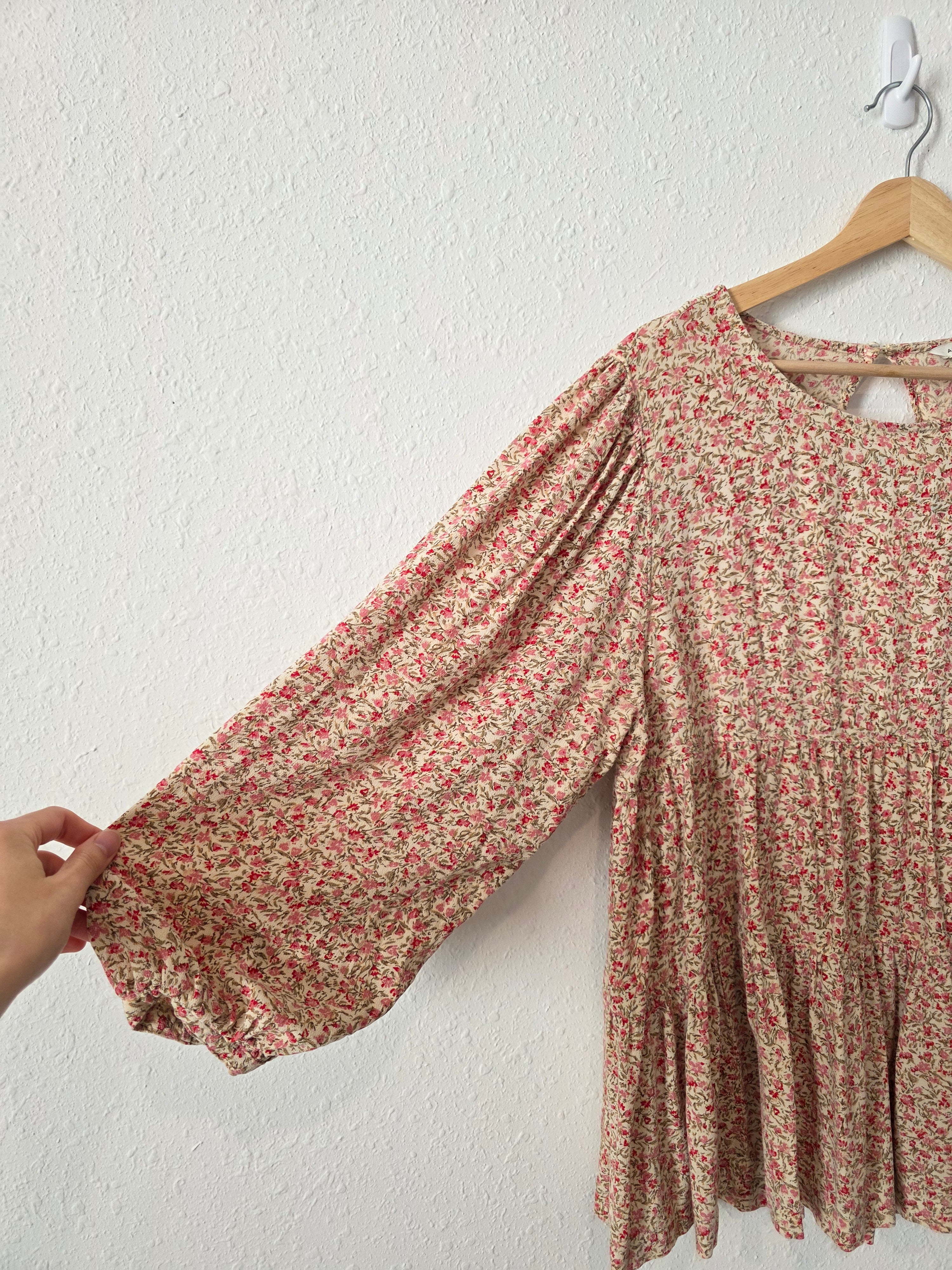 Colorful Floral Babydoll Top (M)