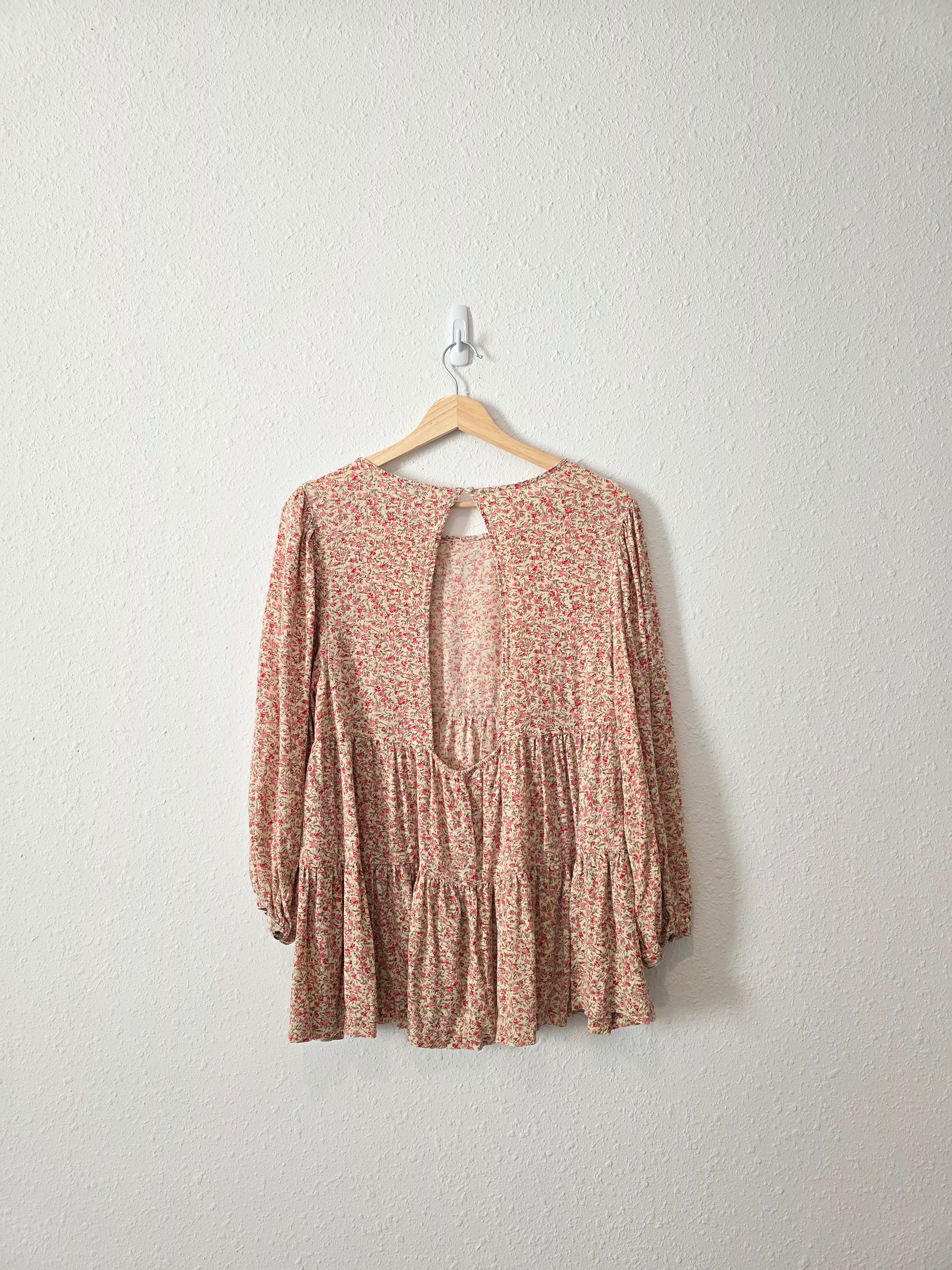 Colorful Floral Babydoll Top (M)