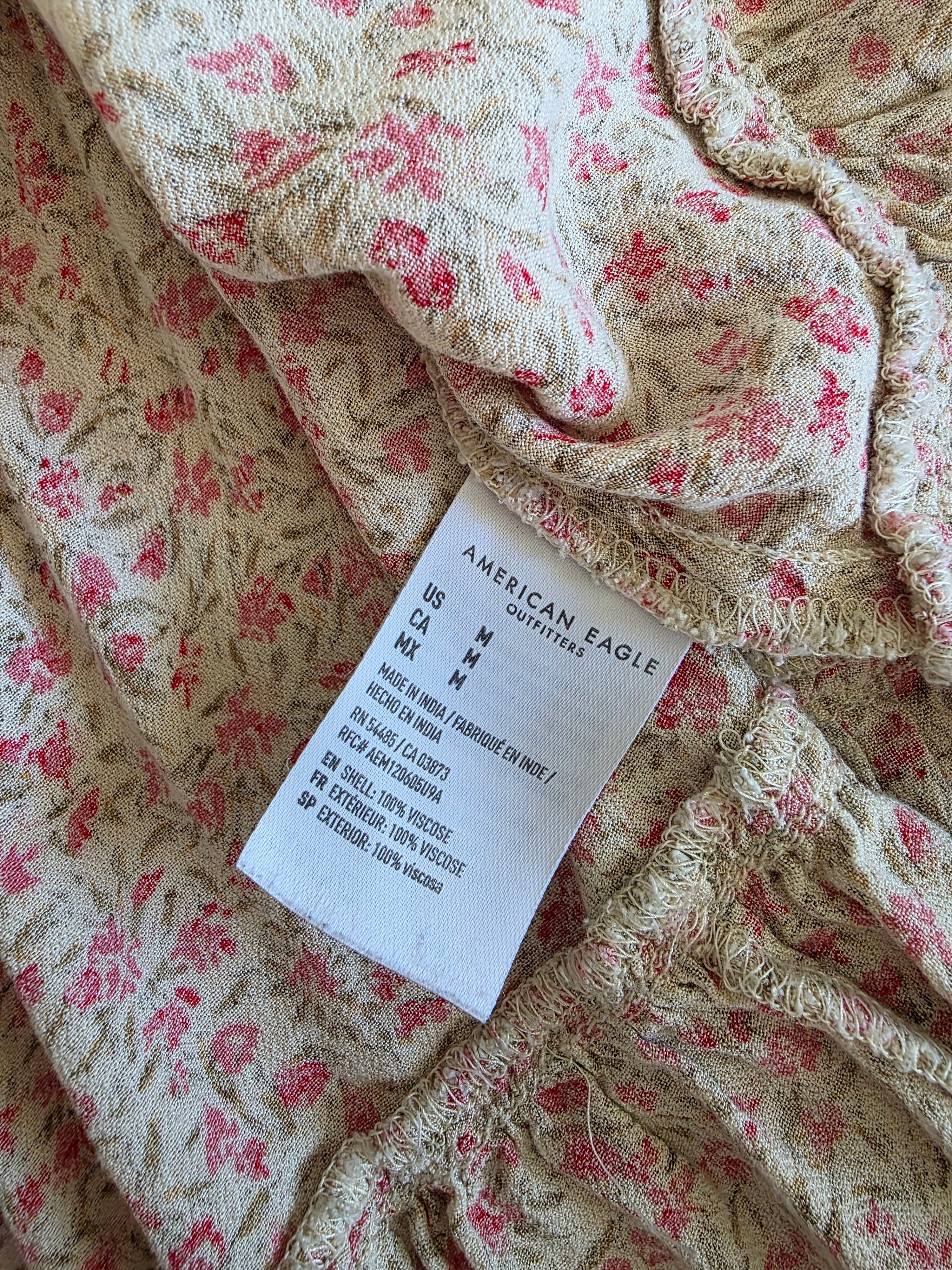 Colorful Floral Babydoll Top (M)