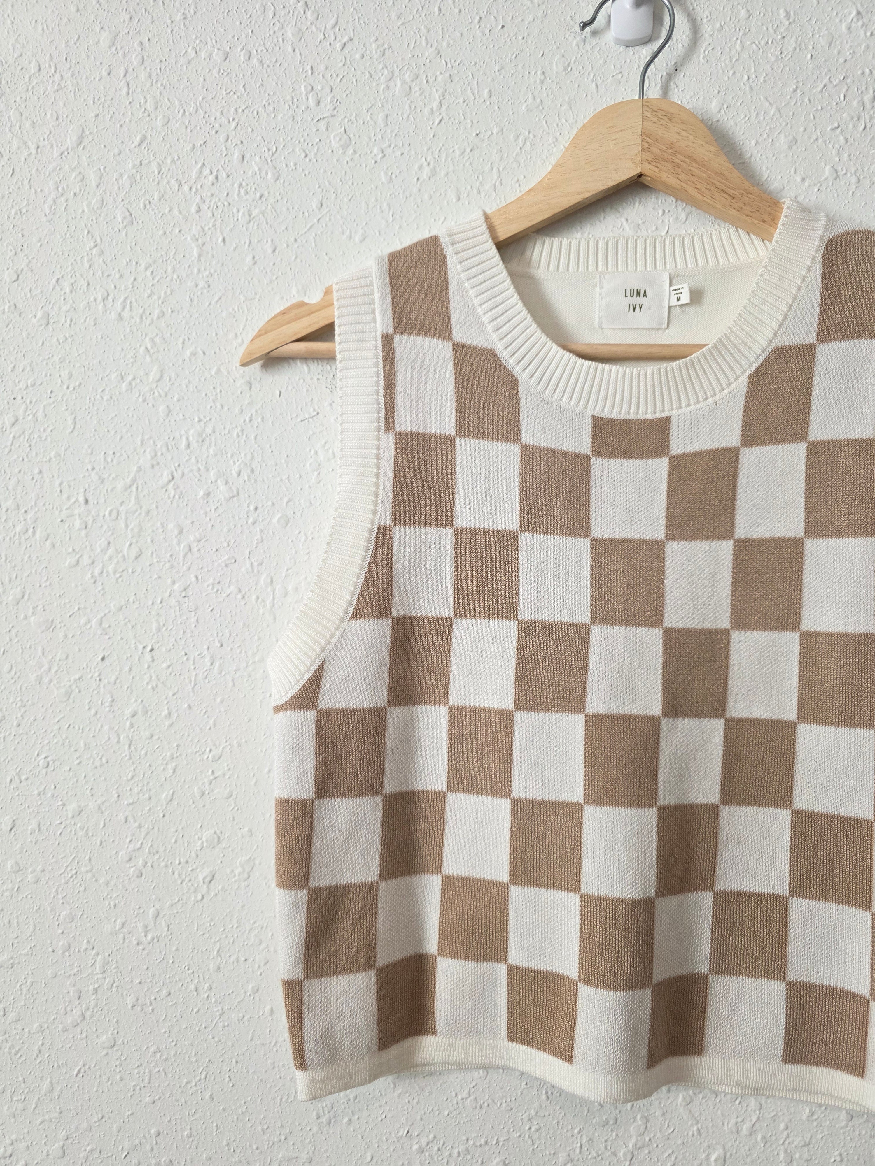 Neutral Checkered Tank (M)