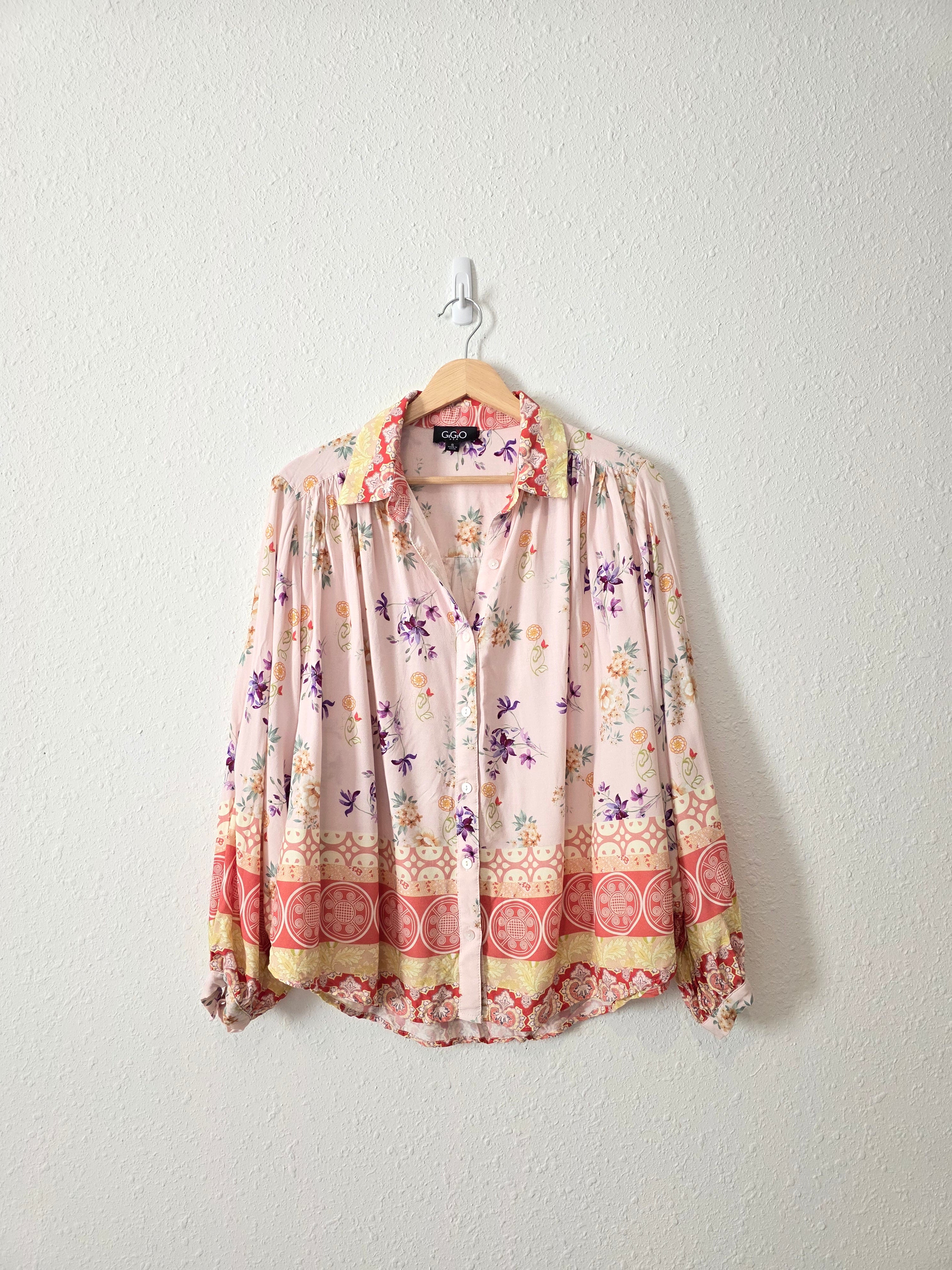 Colorful Floral Button Up (S)
