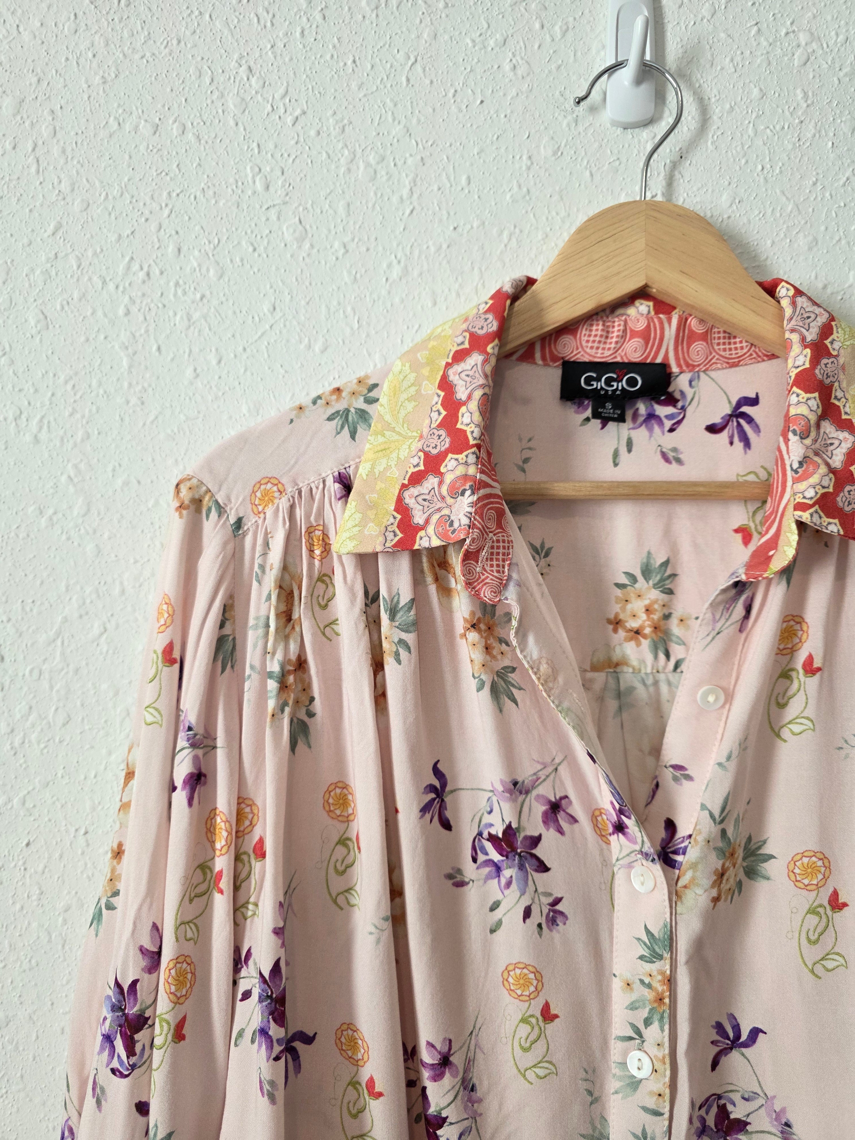 Colorful Floral Button Up (S)