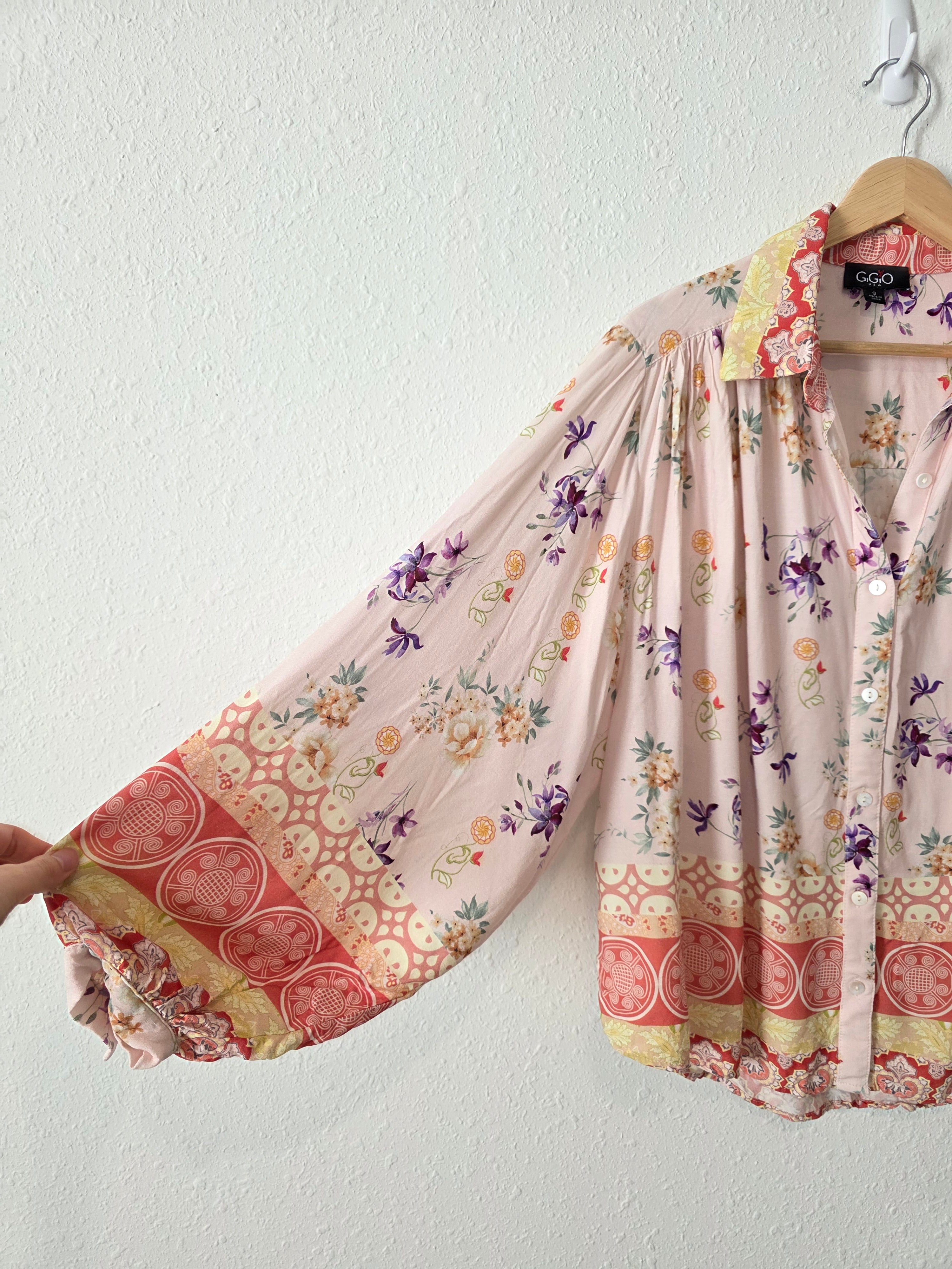 Colorful Floral Button Up (S)