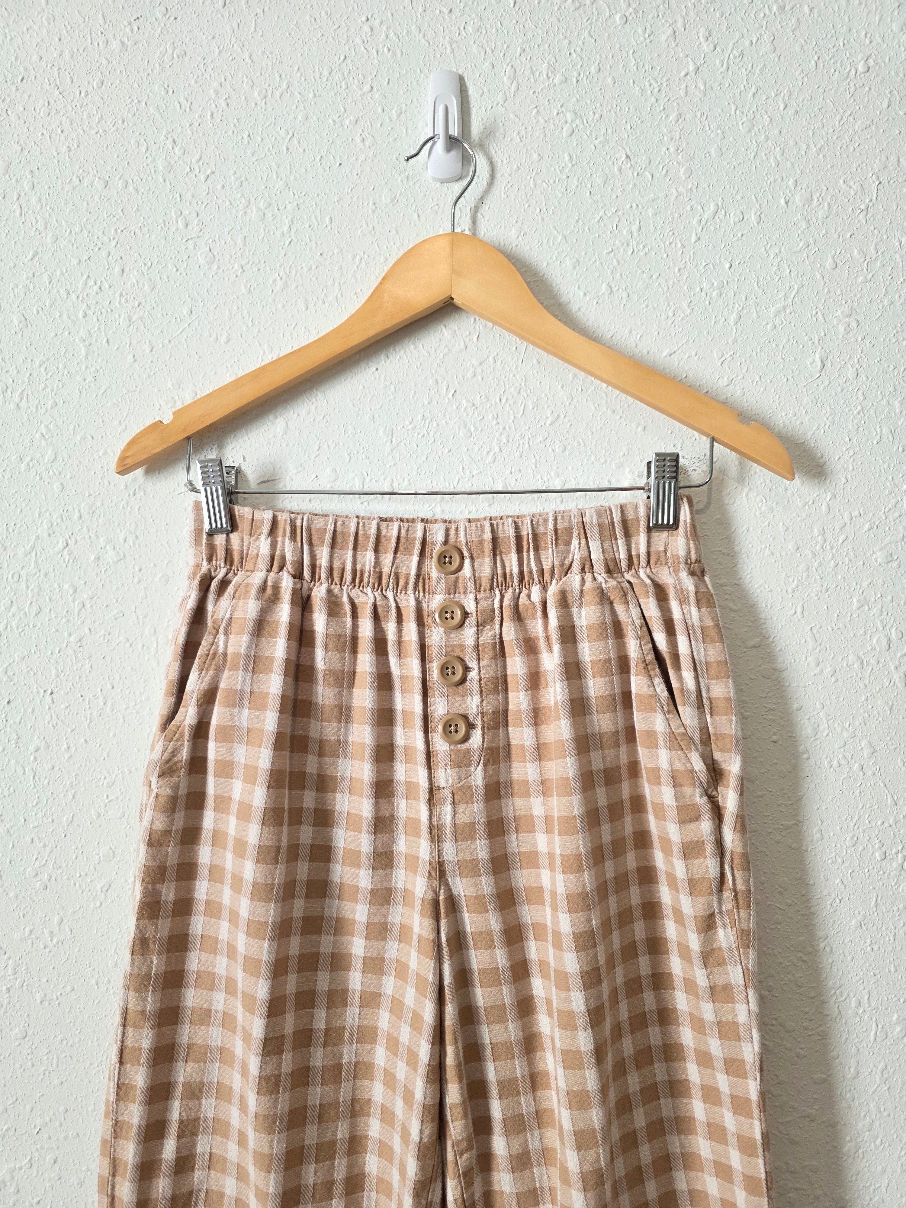 Loft Neutral Checkered Pants (XS)