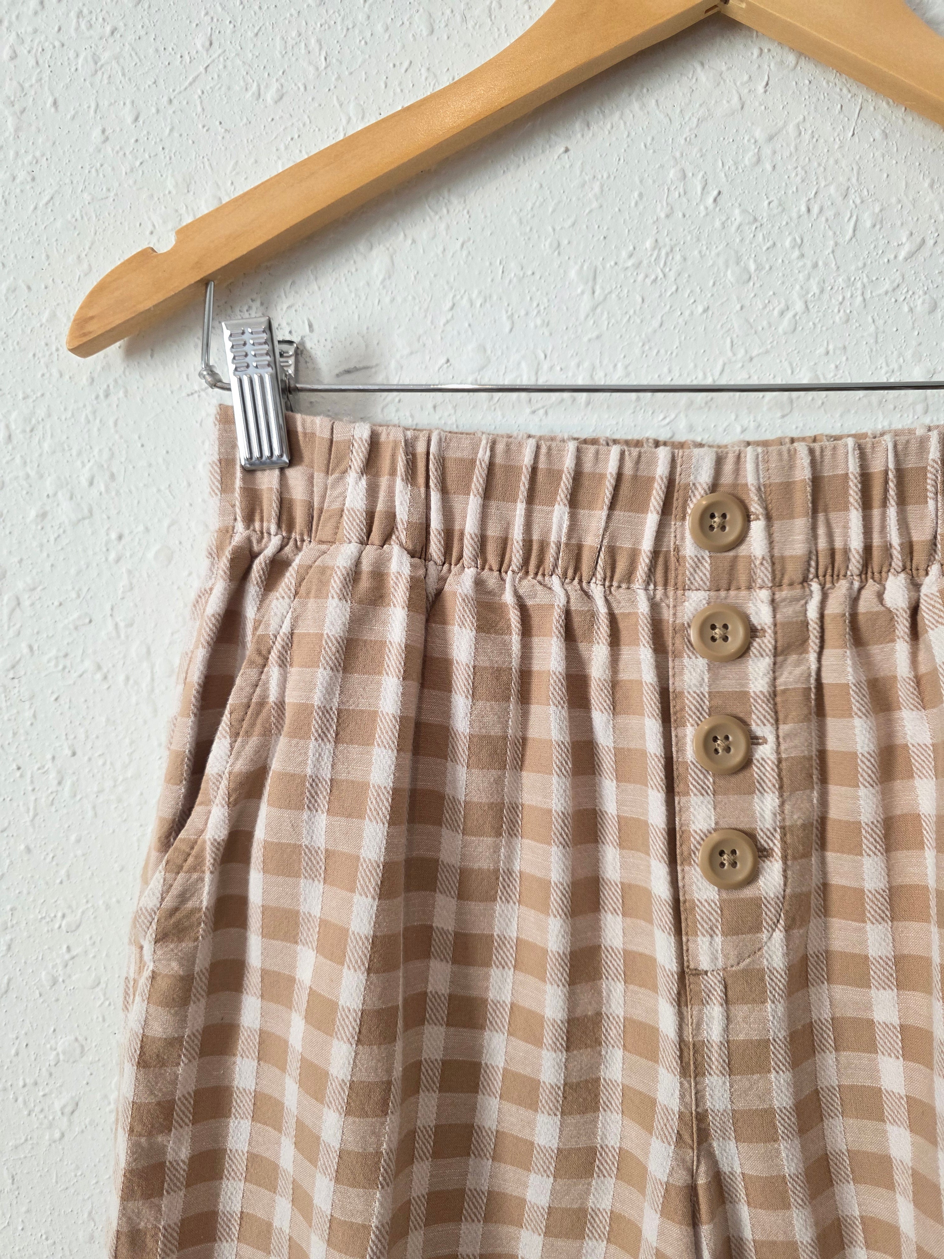 Loft Neutral Checkered Pants (XS)