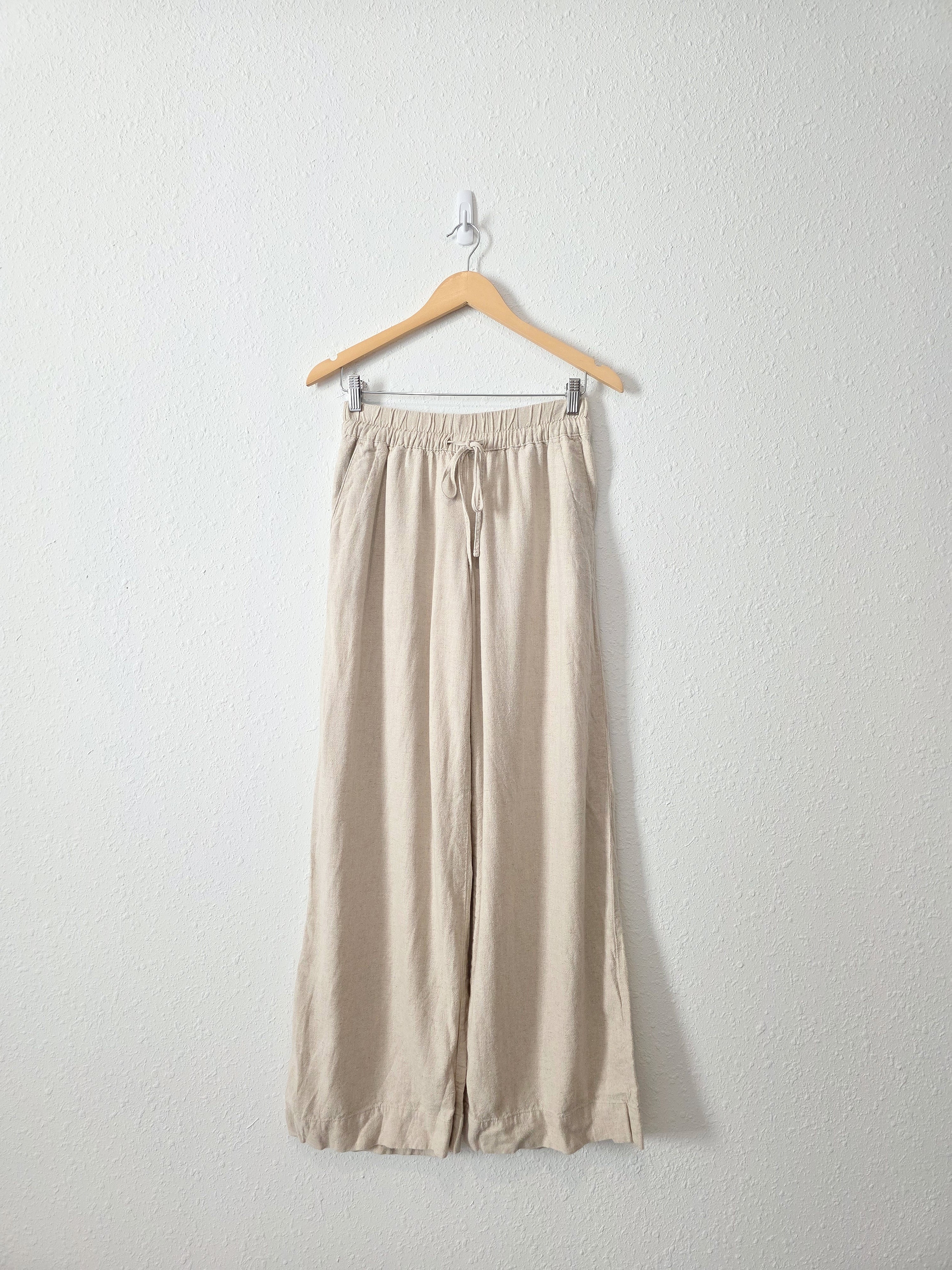 Oat Linen Blend Wide Leg Pants (XS)