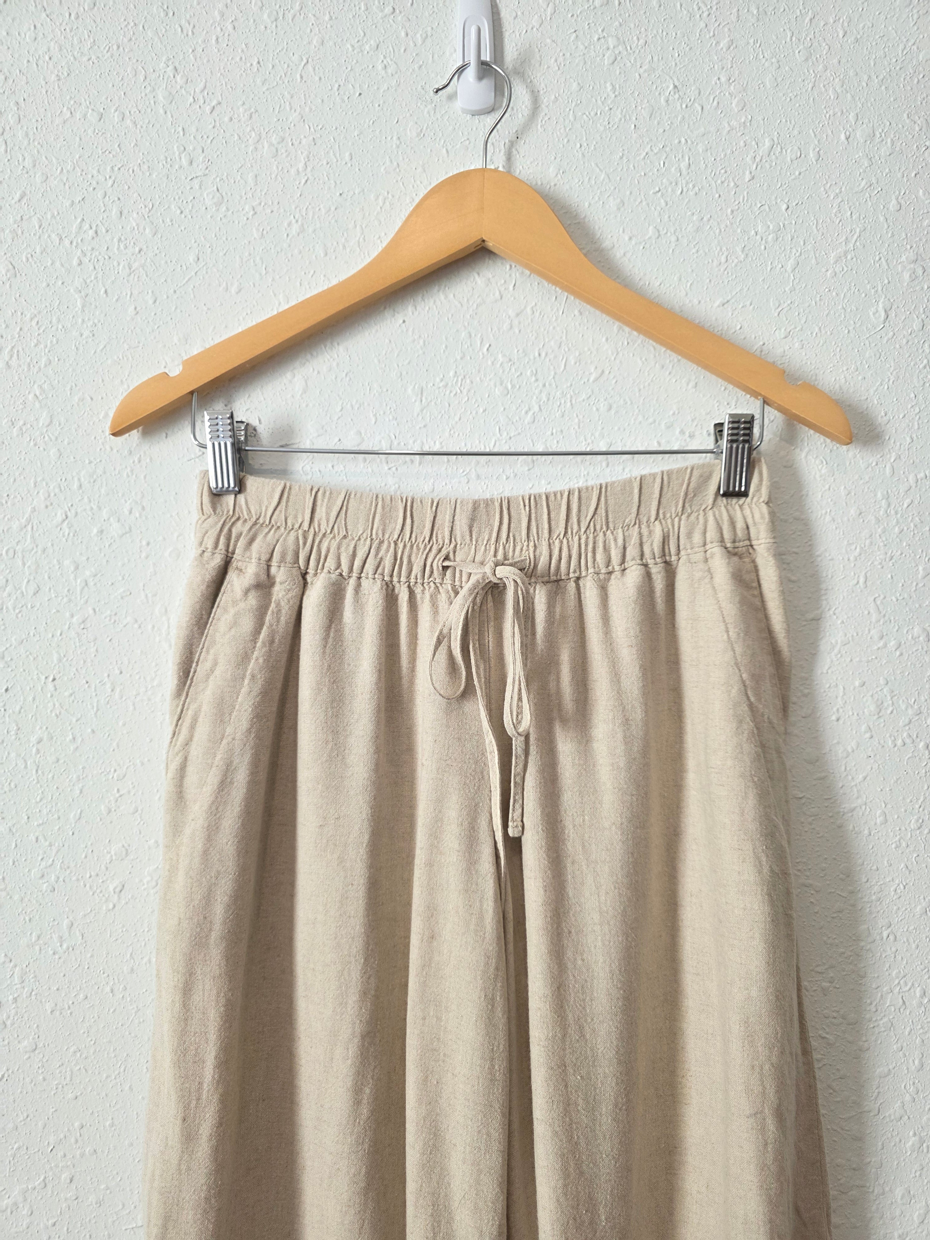 Oat Linen Blend Wide Leg Pants (XS)
