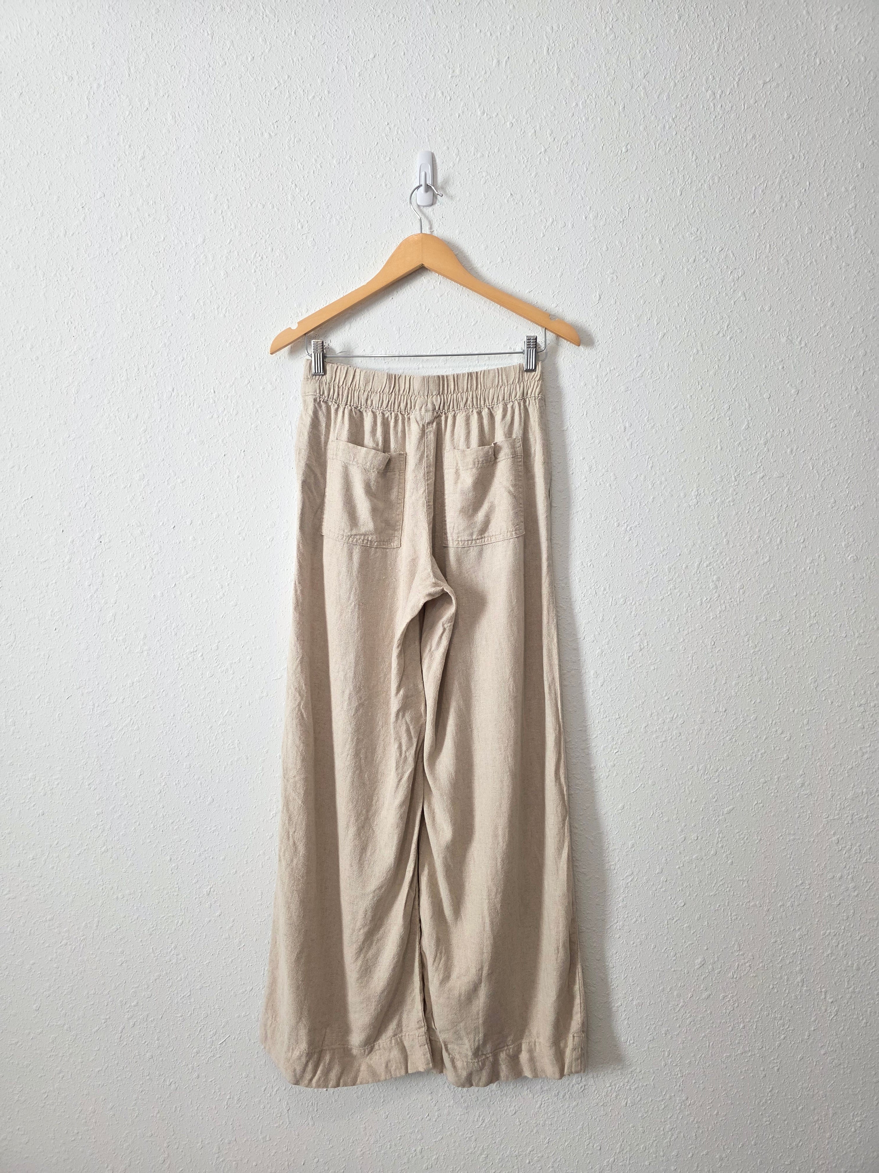 Oat Linen Blend Wide Leg Pants (XS)