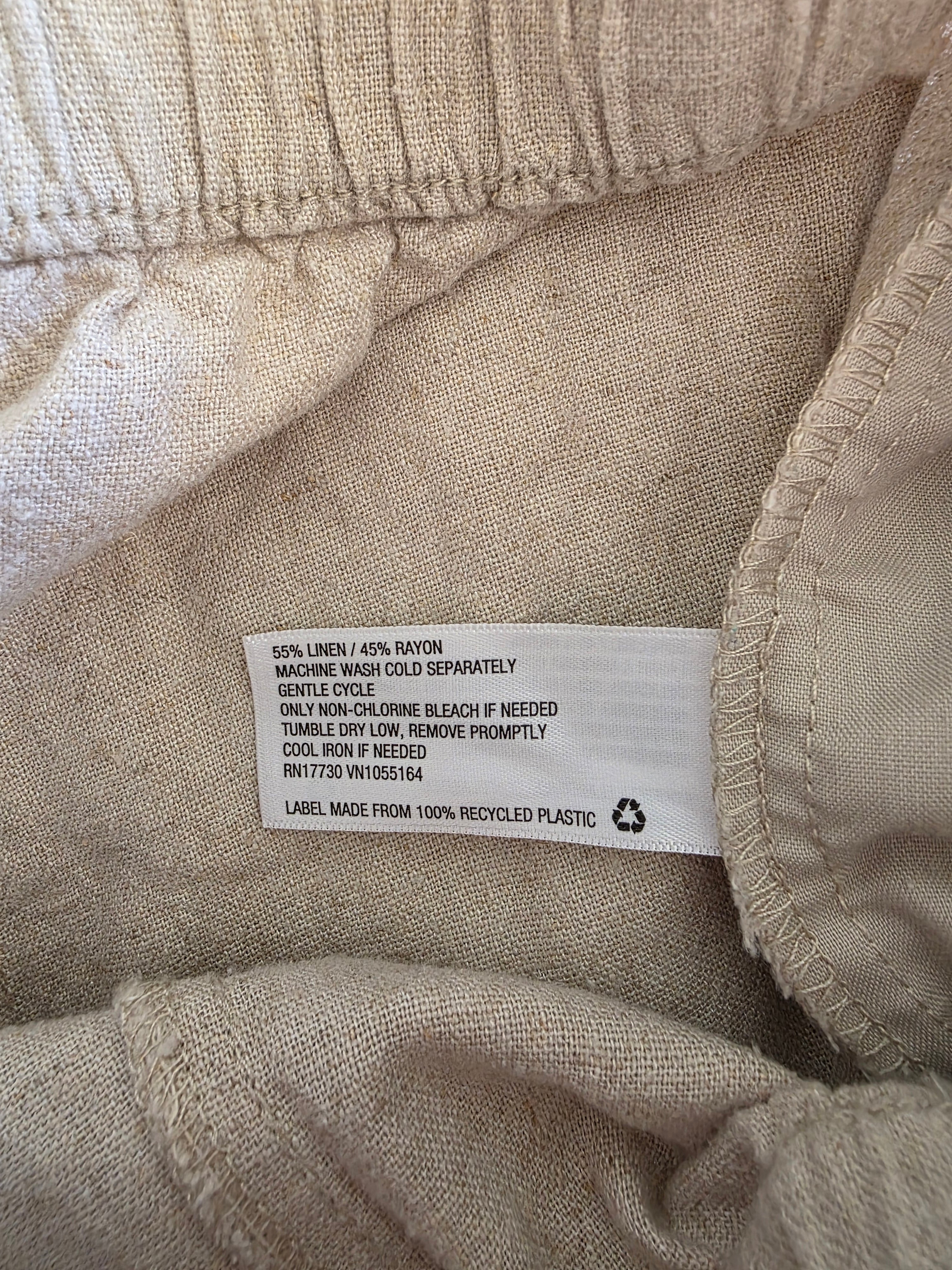 Oat Linen Blend Wide Leg Pants (XS)