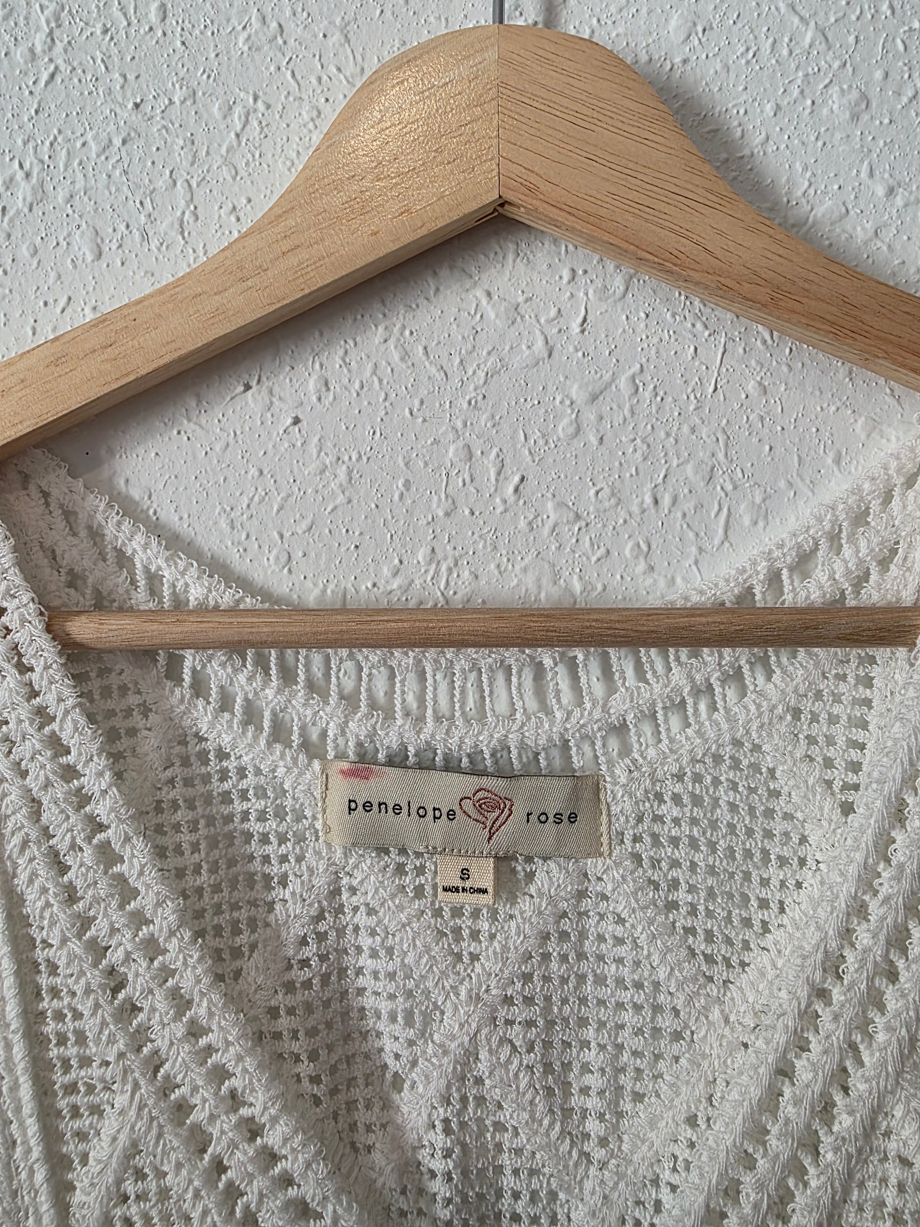 Crochet Knit Cotton Tank (S)