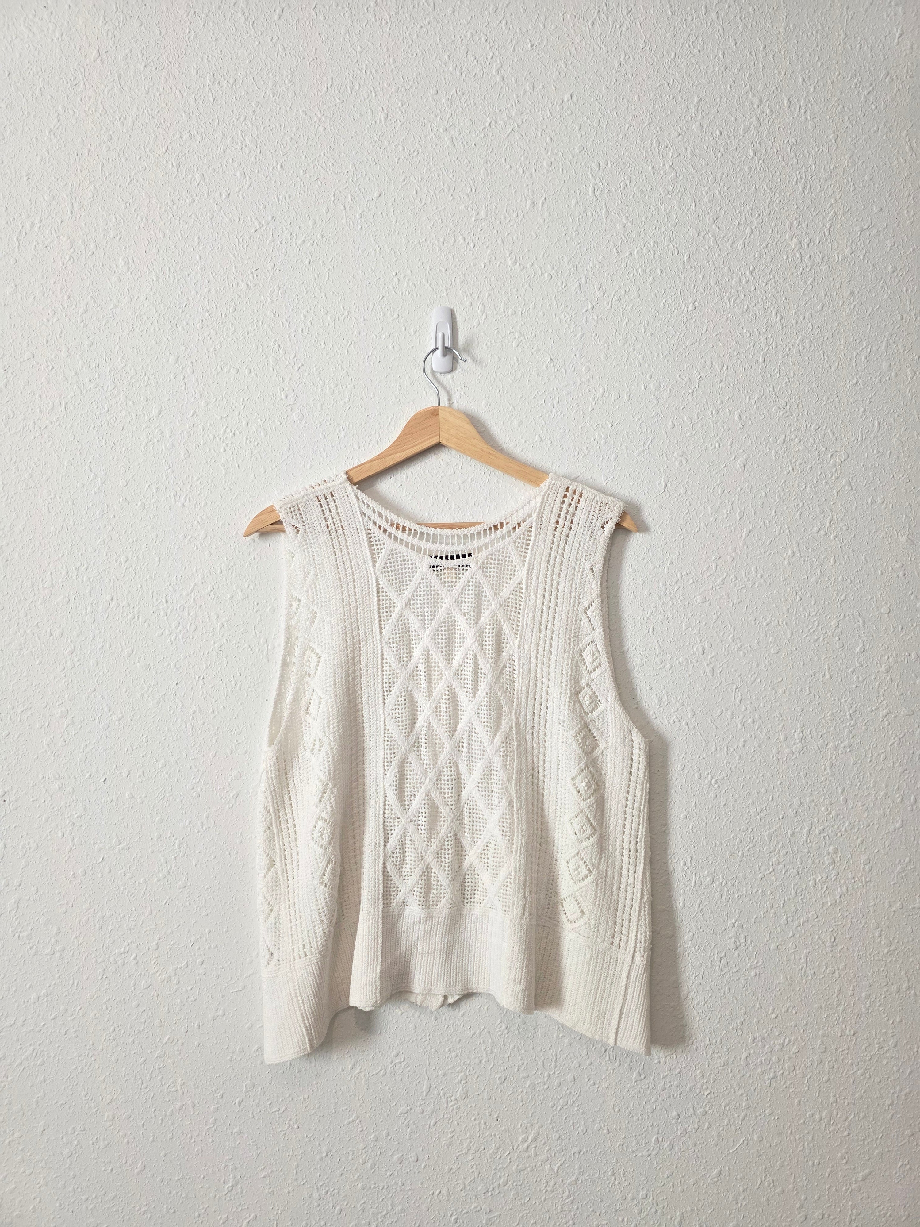 Crochet Knit Cotton Tank (S)