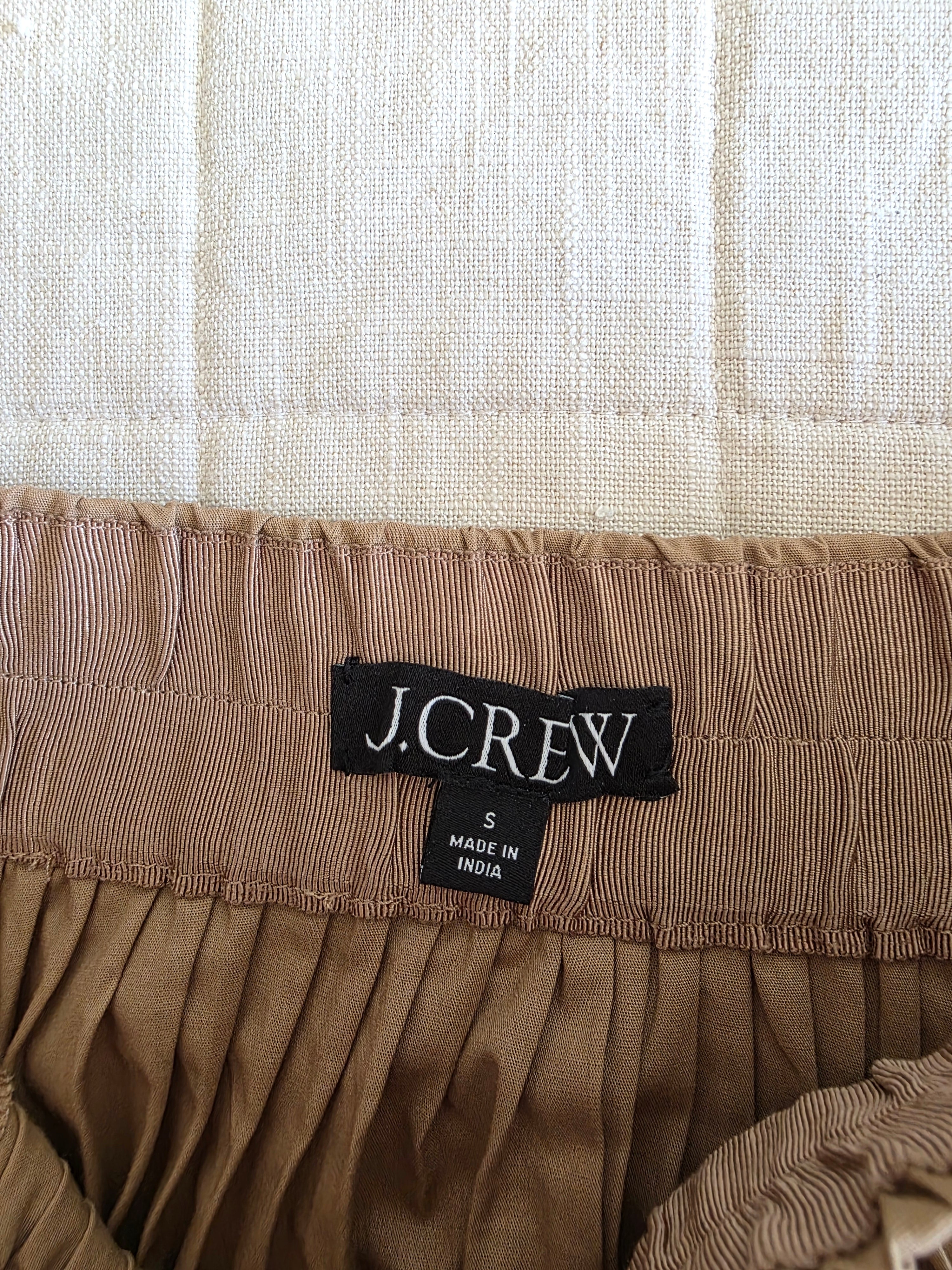 J.Crew Brown Pleated Midi Skirt (S)