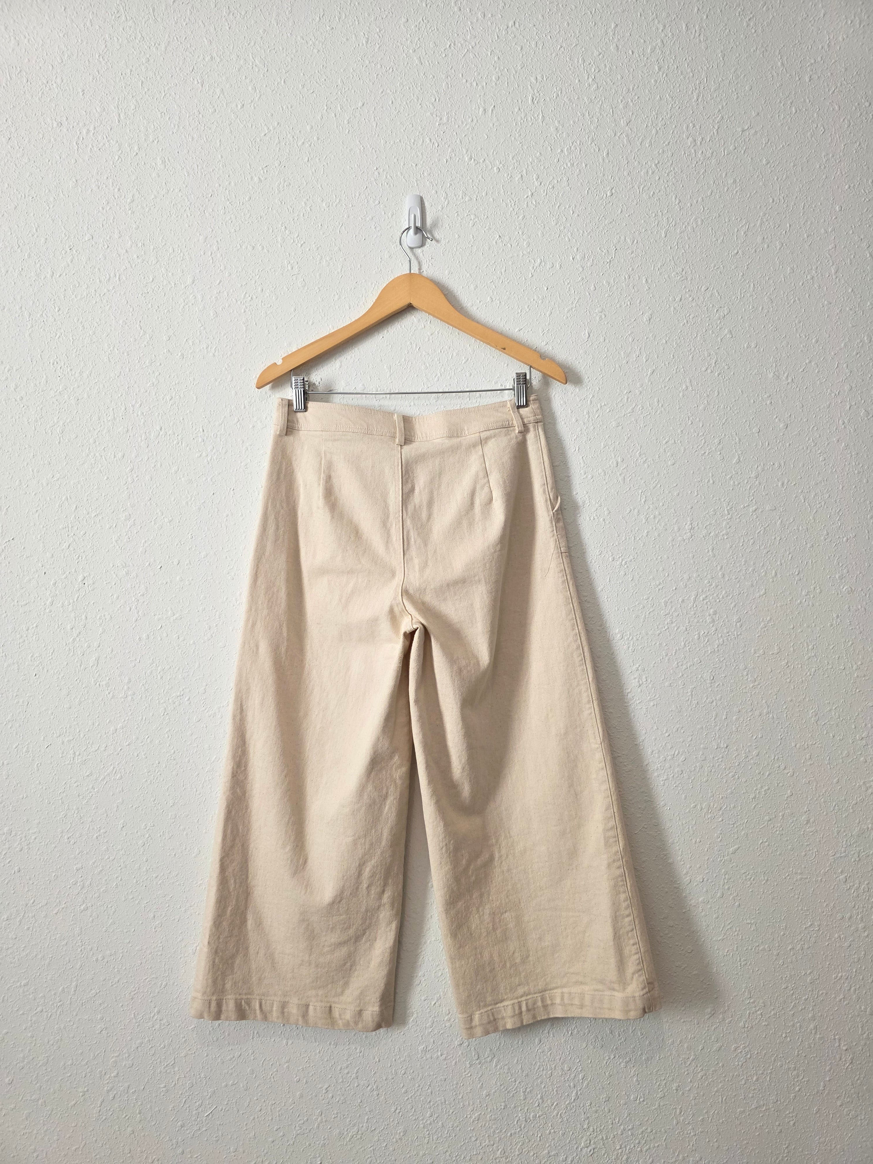Ecru Wide Leg Pants (M)