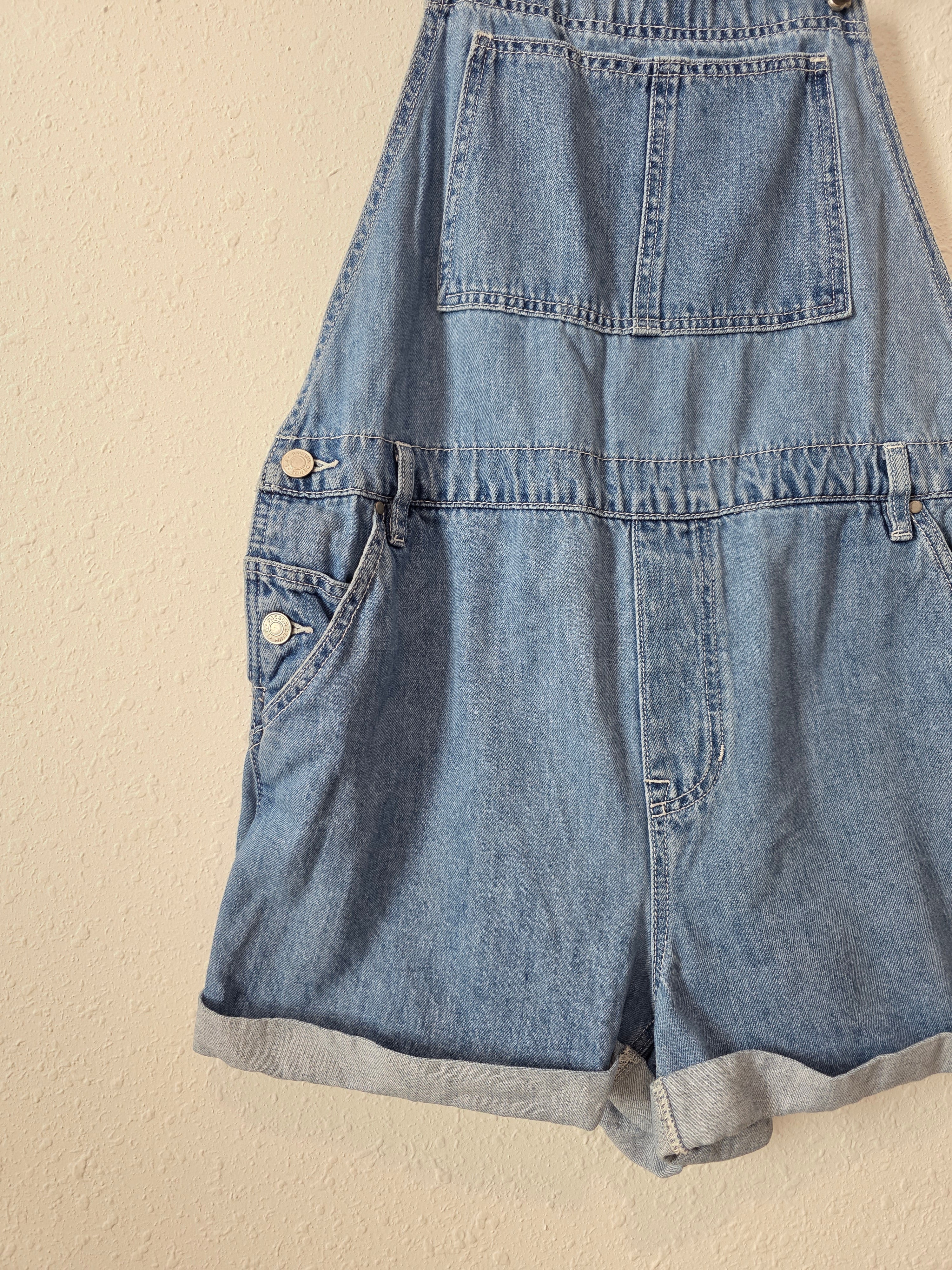 Relaxed Denim Shortalls (L)