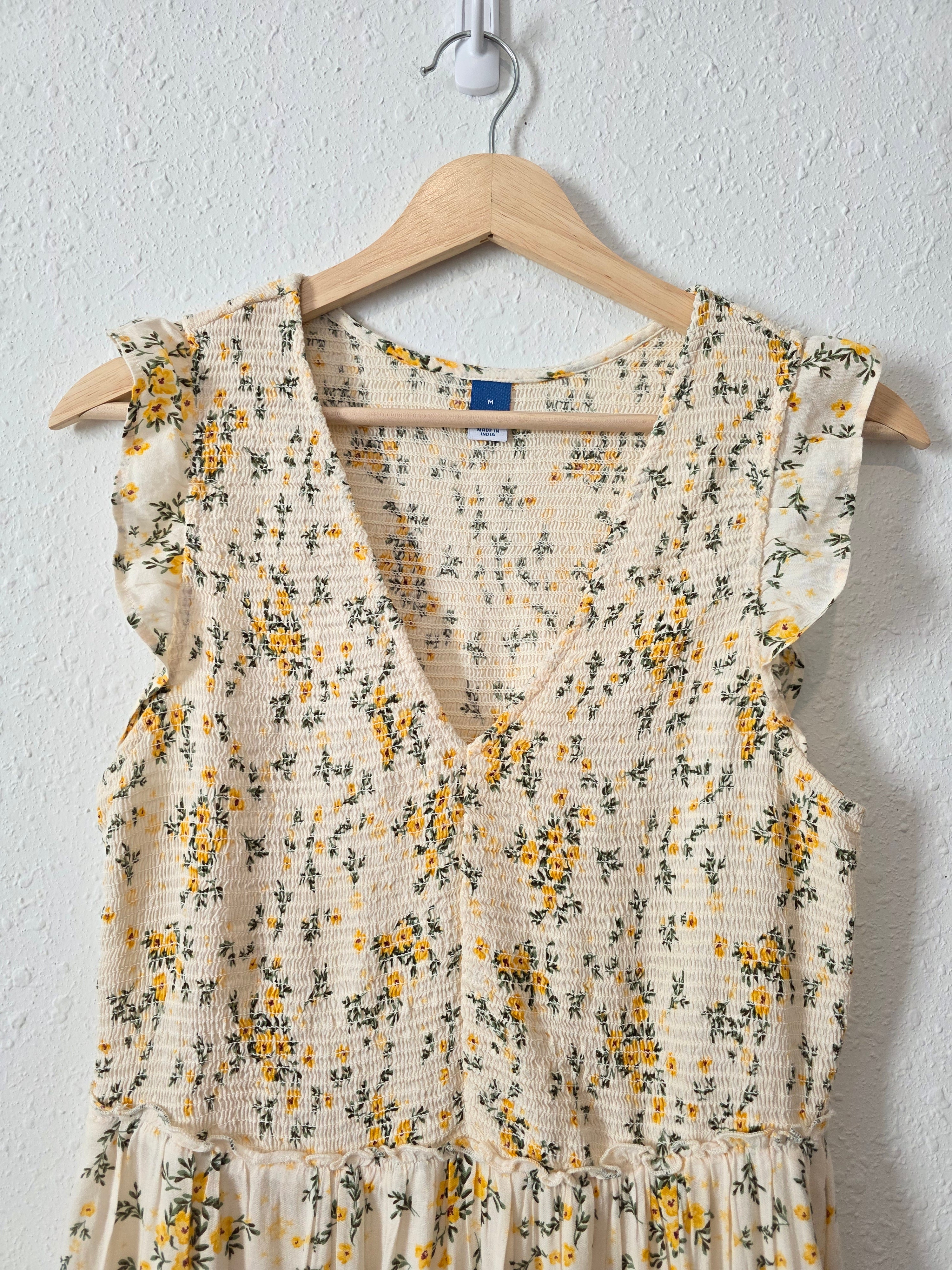 Floral Smocked Midi Dress (M)
