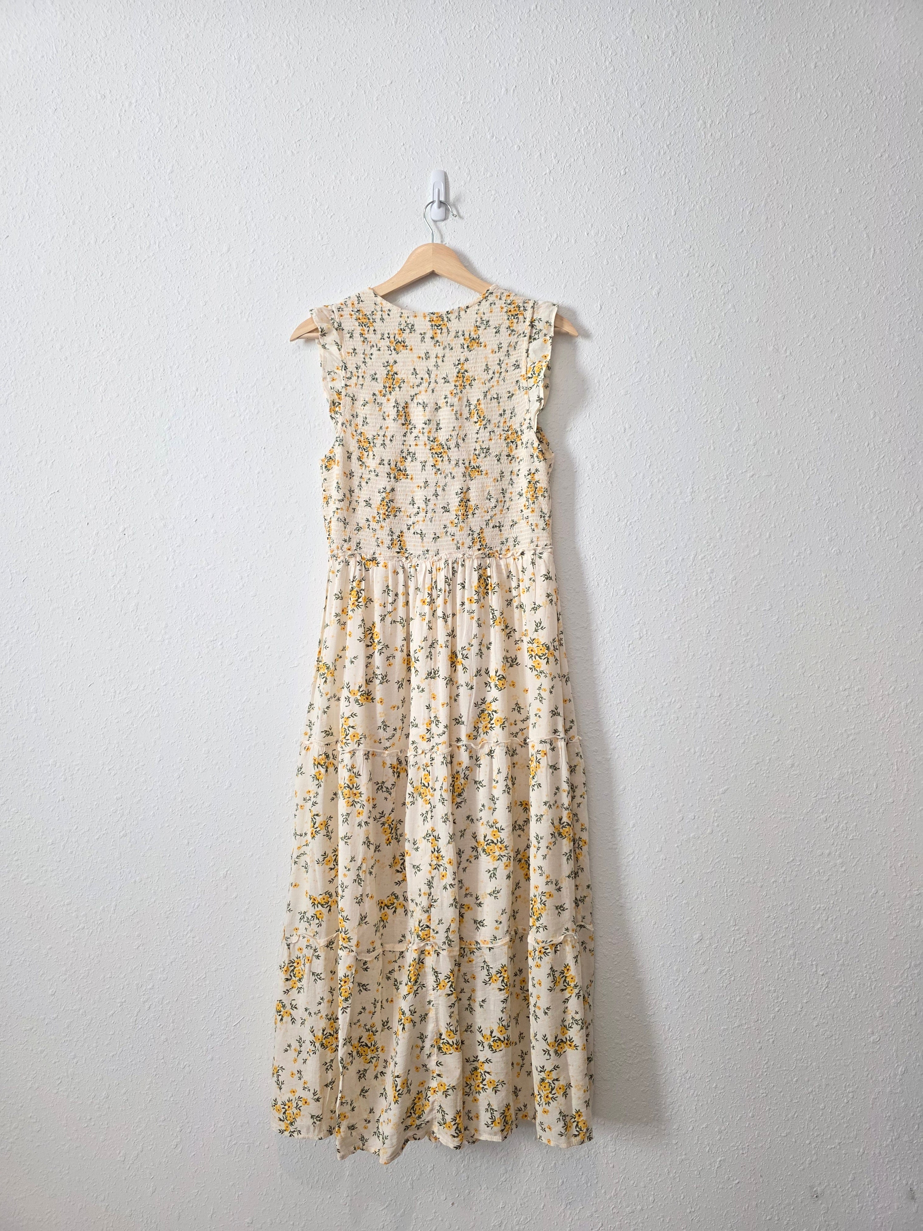 Floral Smocked Midi Dress (M)