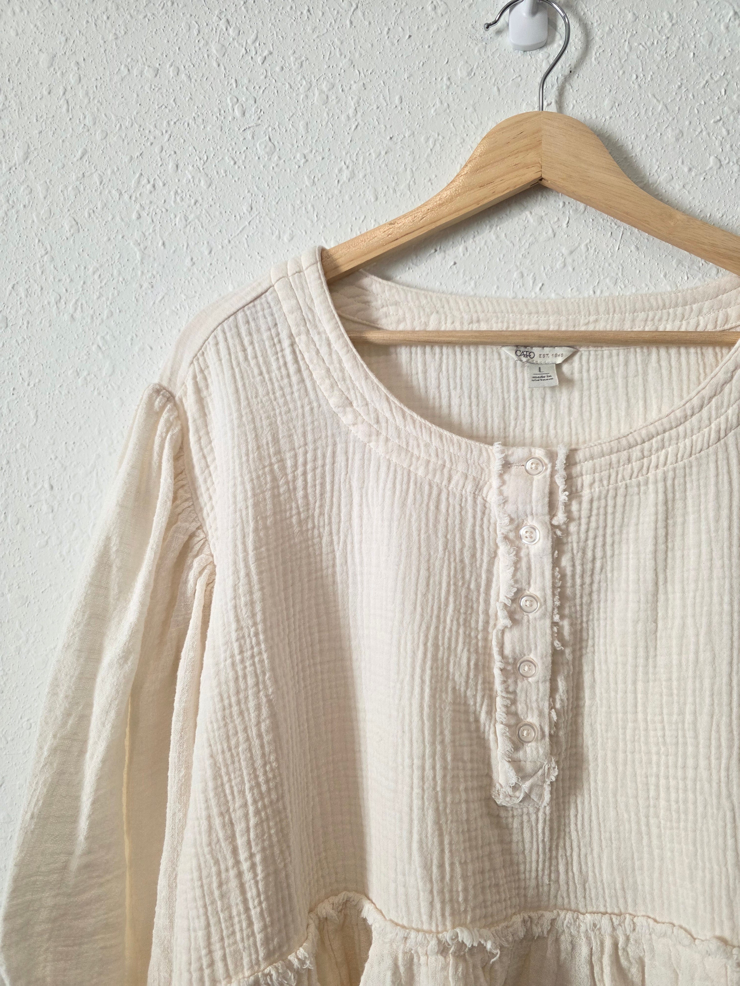 Cotton Gauze Babydoll Top (L)