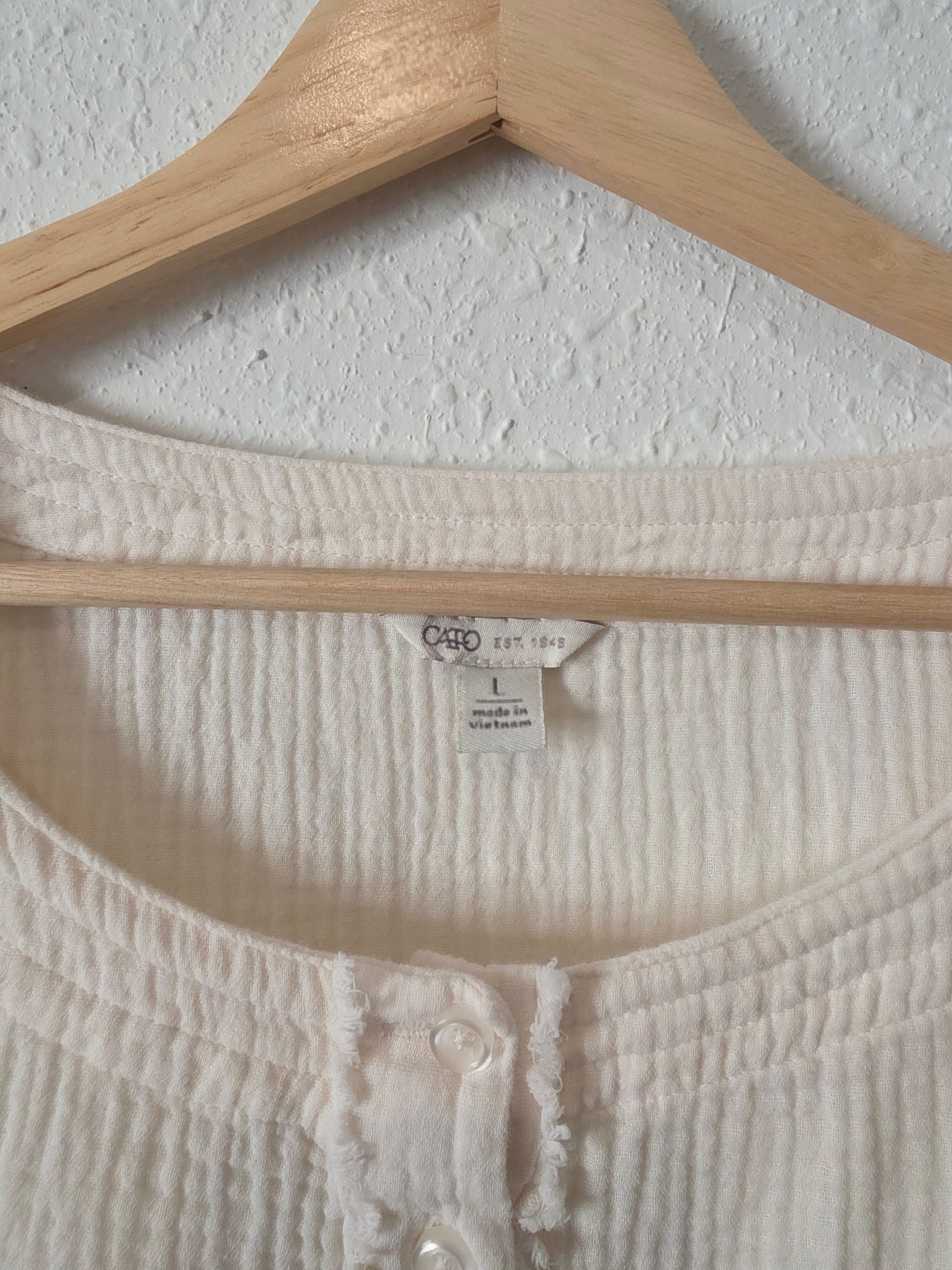 Cotton Gauze Babydoll Top (L)